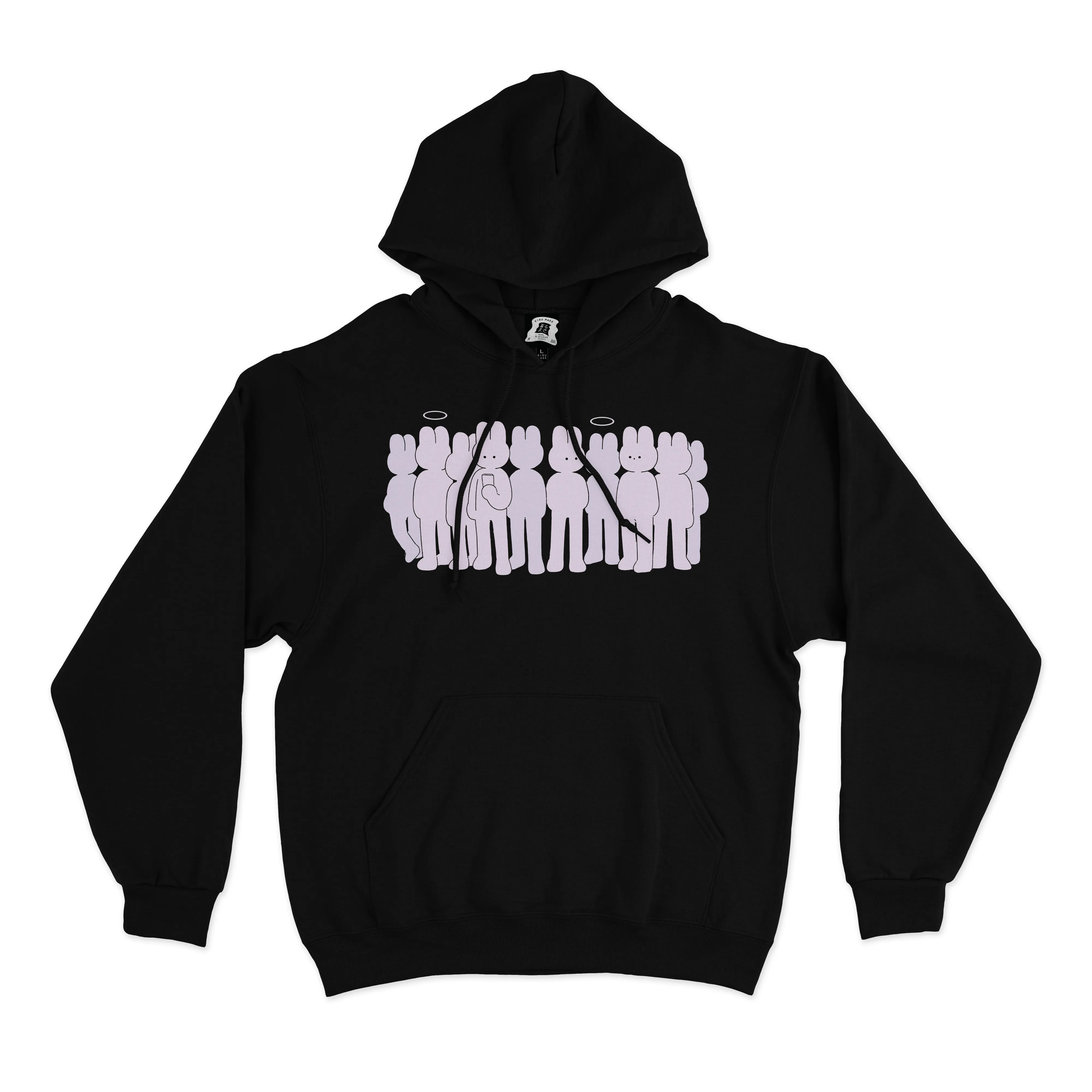 "Bunnies in Line" Basic Hoodie White/Black/Beige