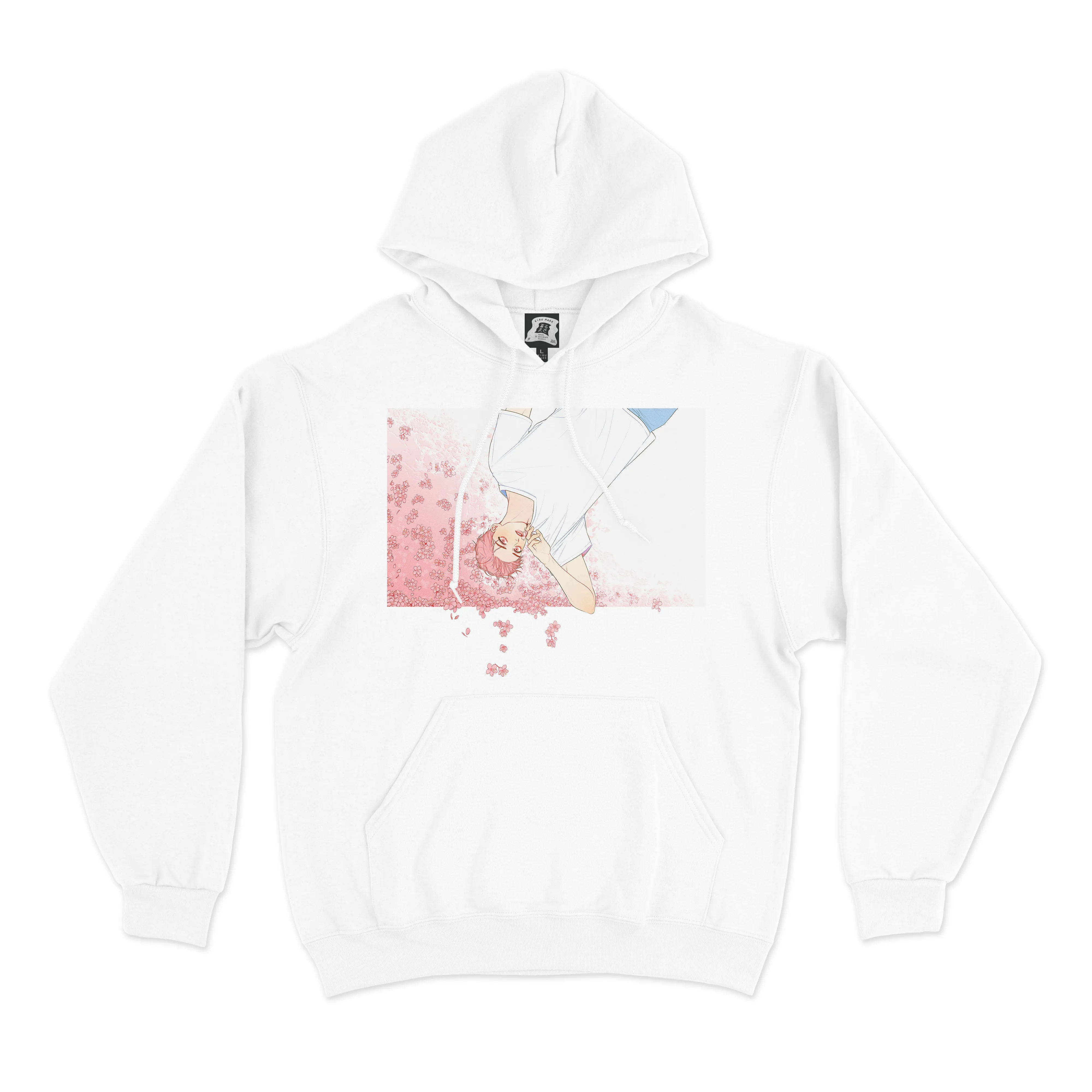 "Cherry Blossom" Basic Hoodie White