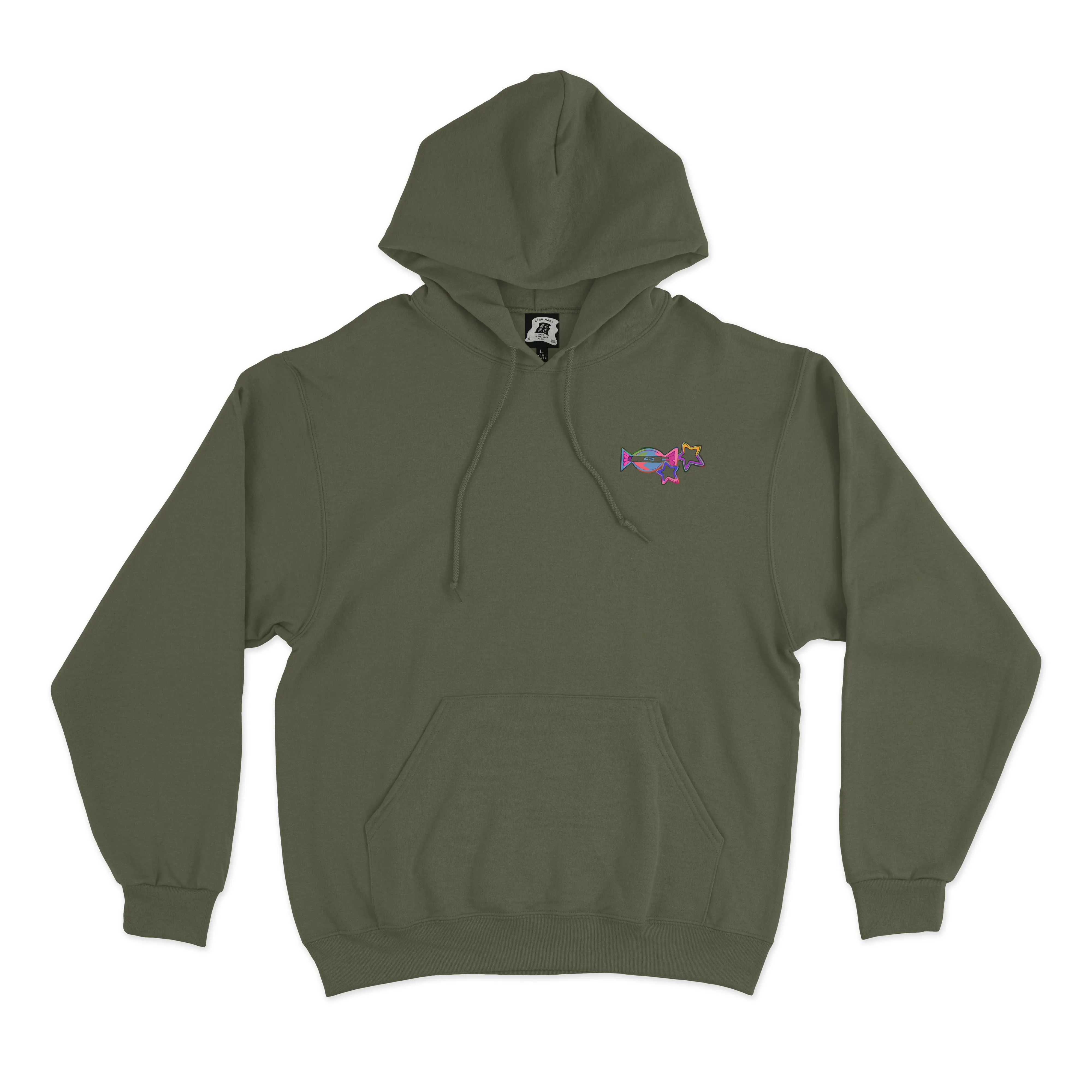 "Crystals" Fleece Hoodie Khaki