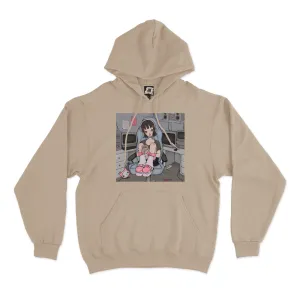 "Digital Girl" Basic Hoodie Beige