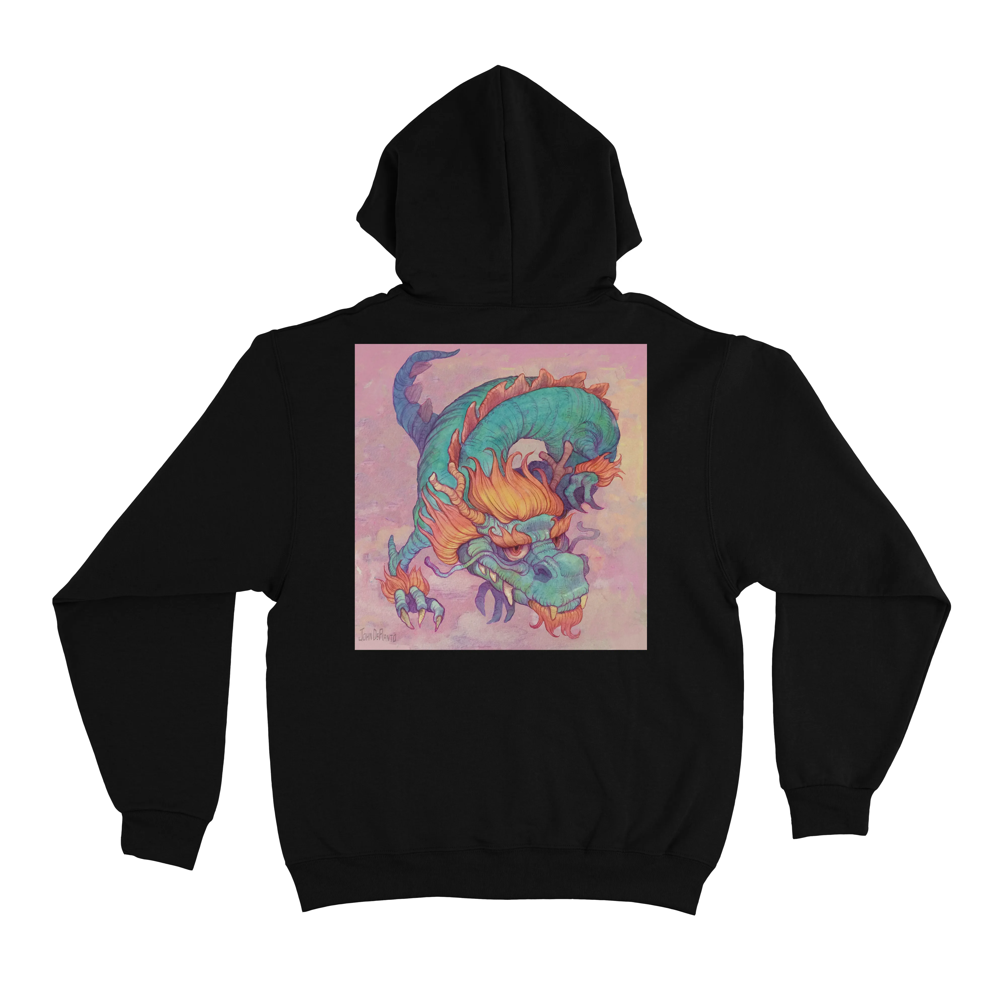"Dragon" Basic Hoodie Black