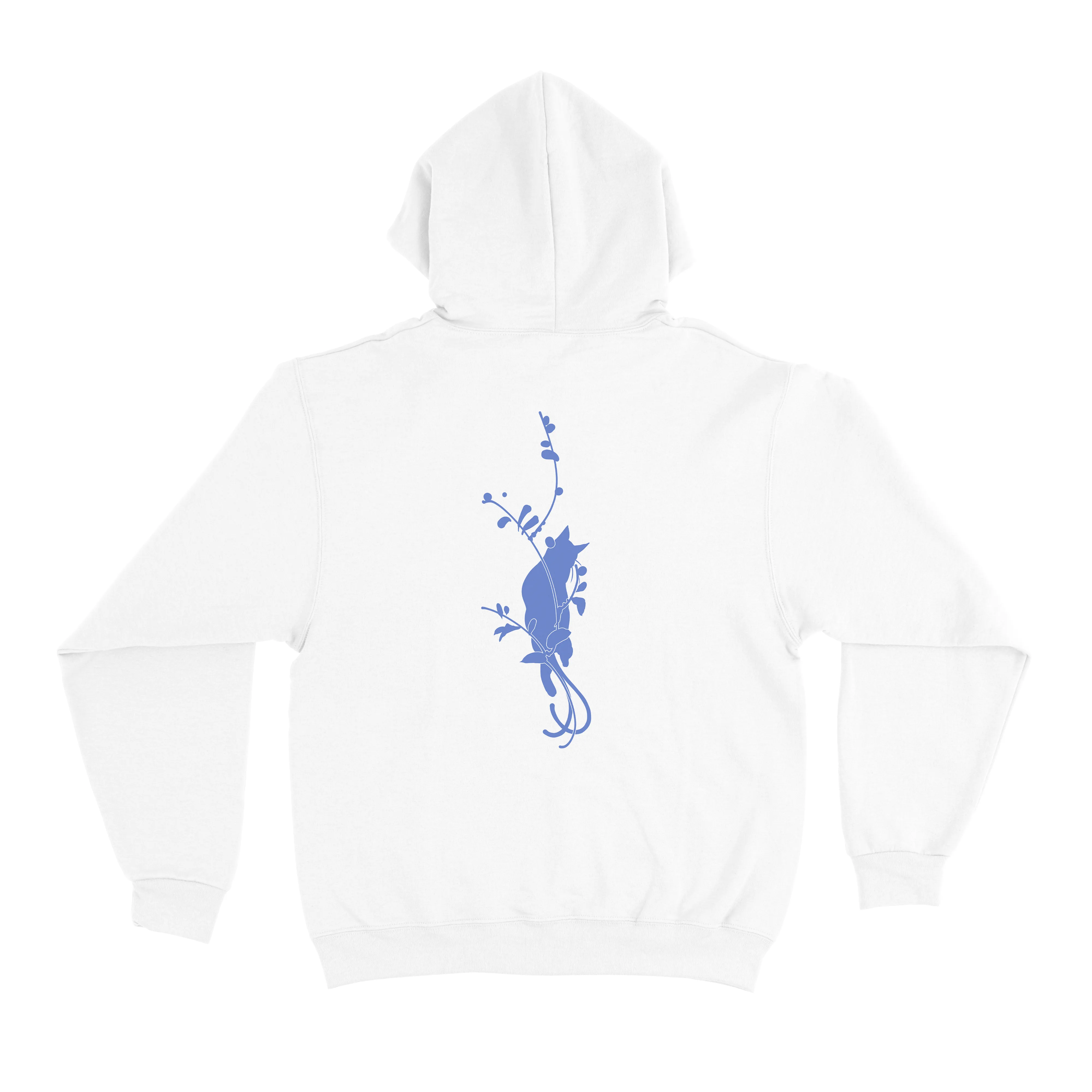 "Eyeline 9" Basic Hoodie White/Cobalt Blue