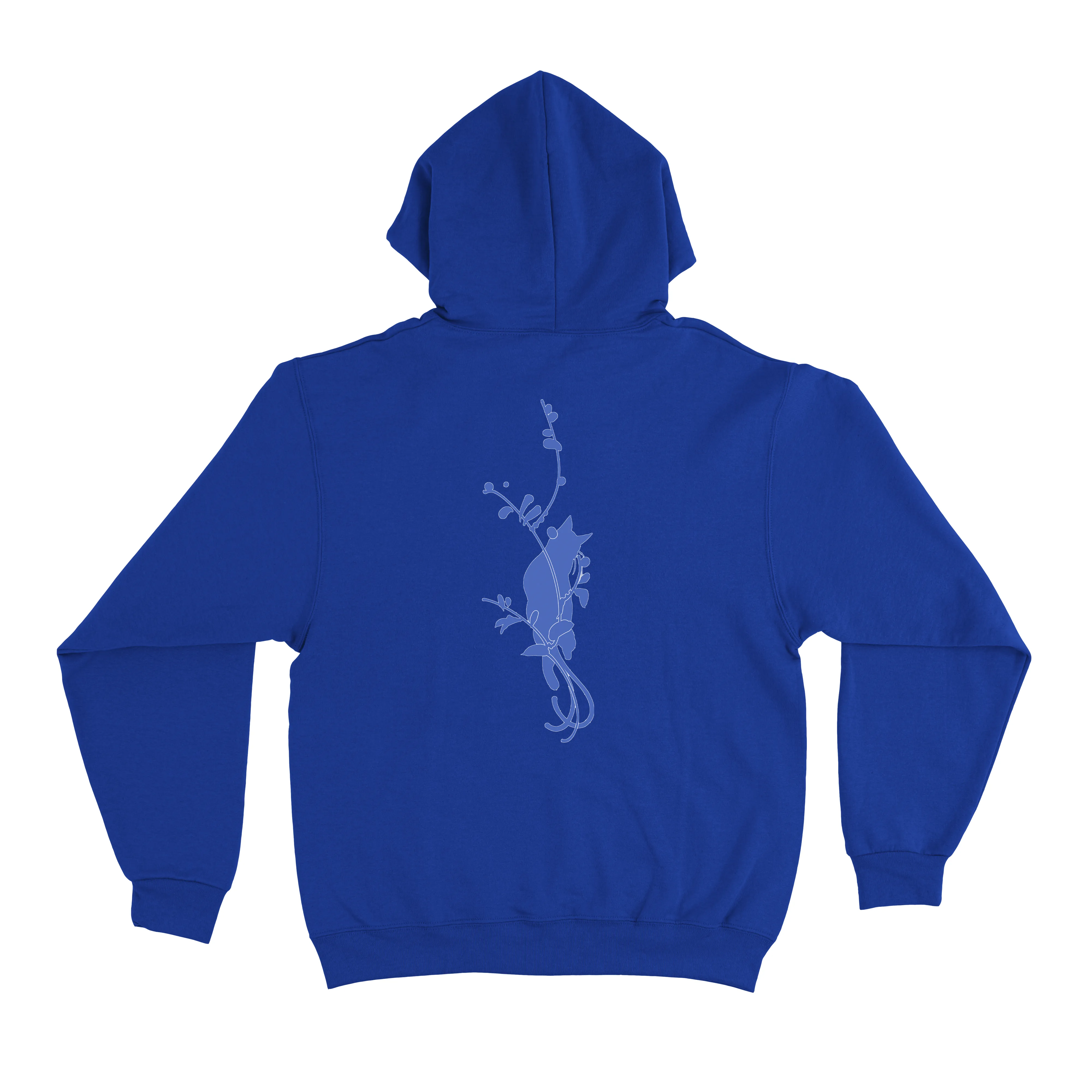 "Eyeline 9" Basic Hoodie White/Cobalt Blue