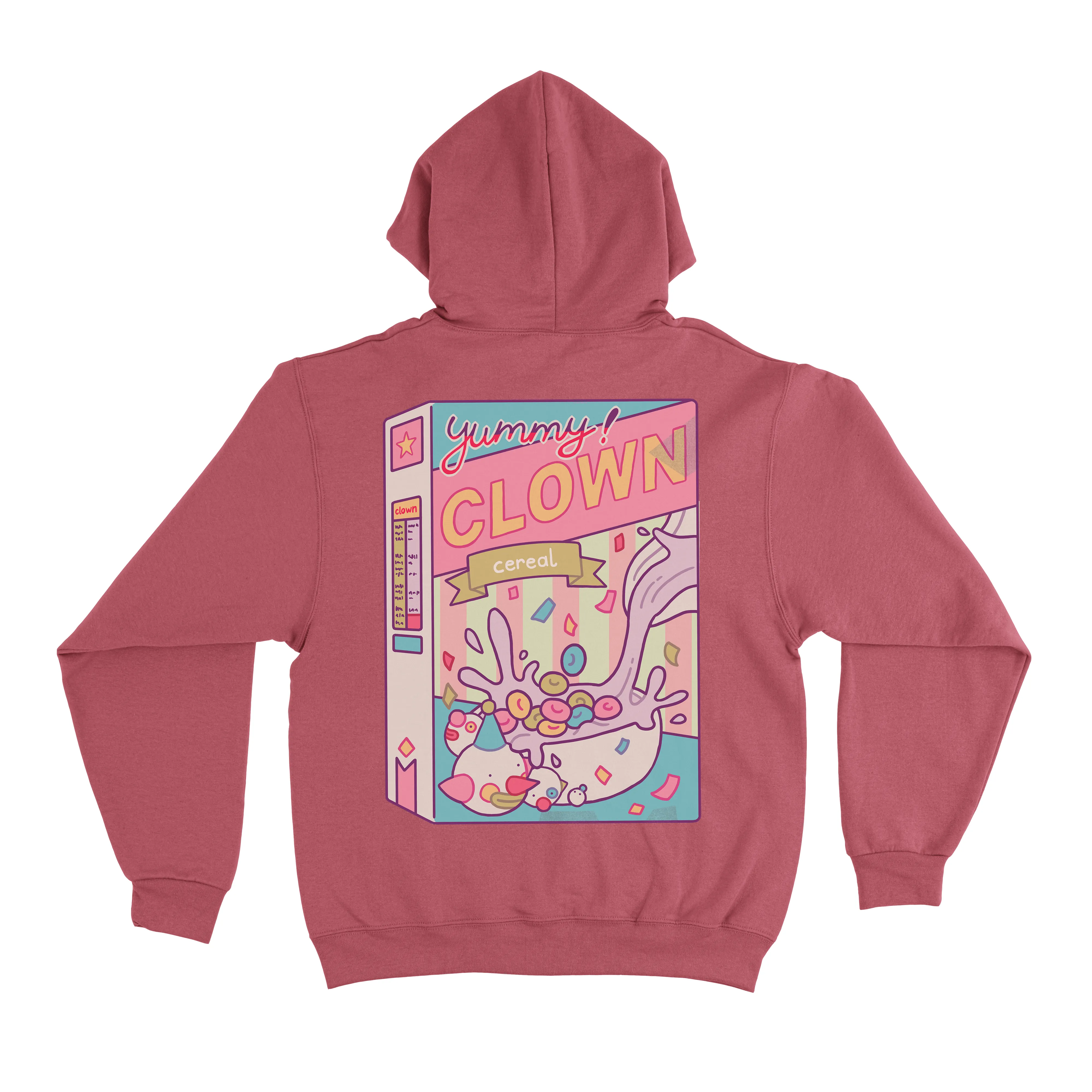 "Fries & Cereal" Basic Hoodie White/Pink