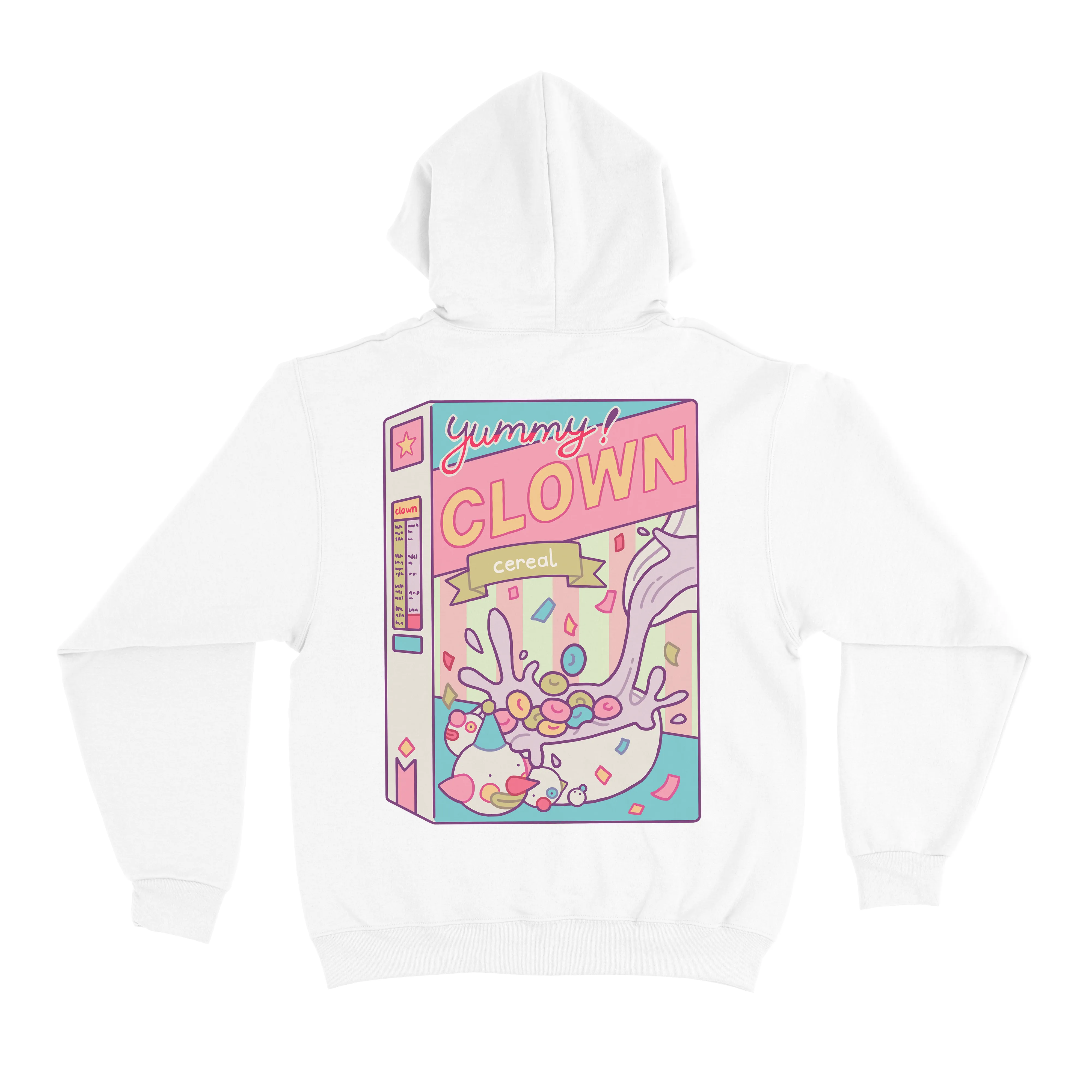 "Fries & Cereal" Basic Hoodie White/Pink