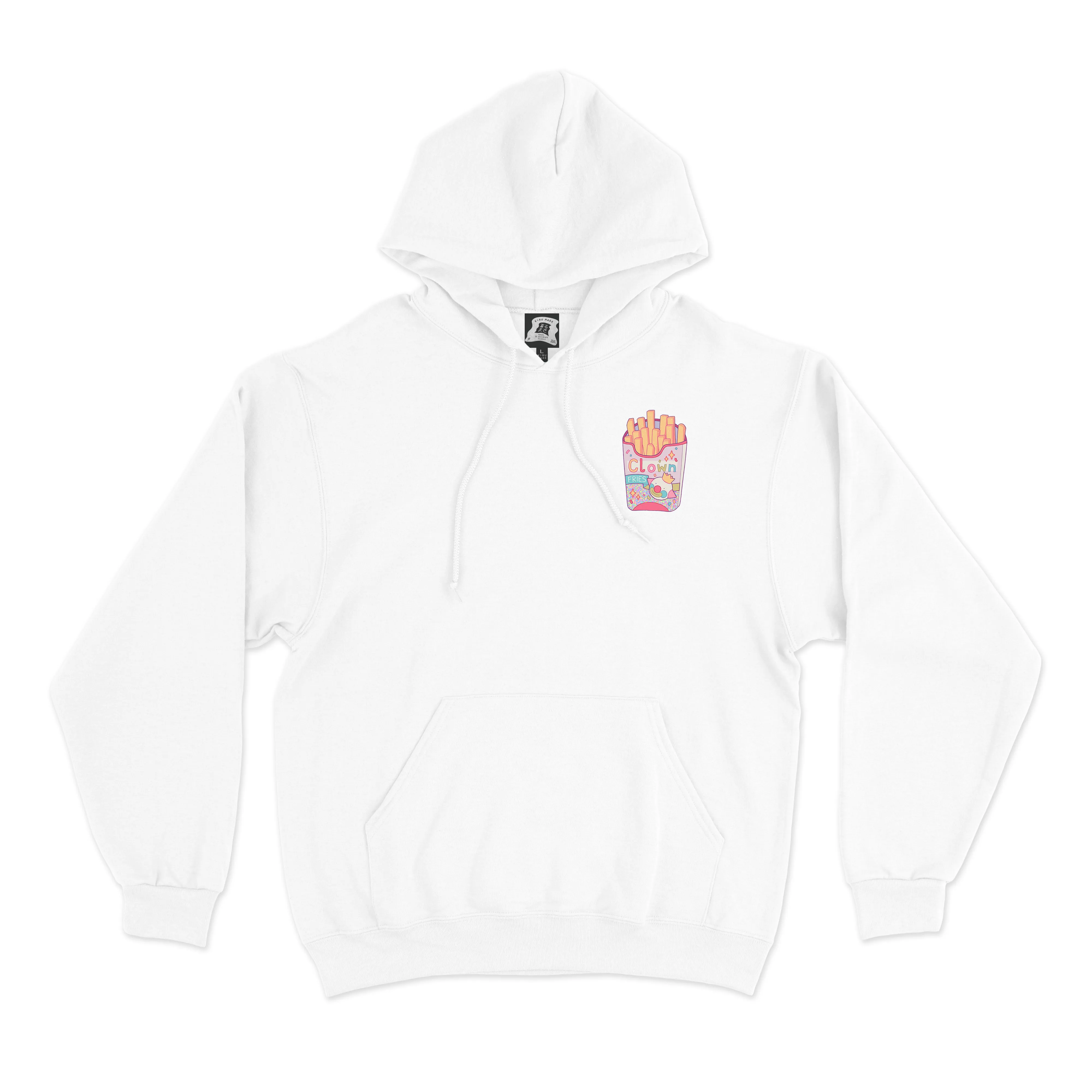 "Fries & Cereal" Basic Hoodie White/Pink
