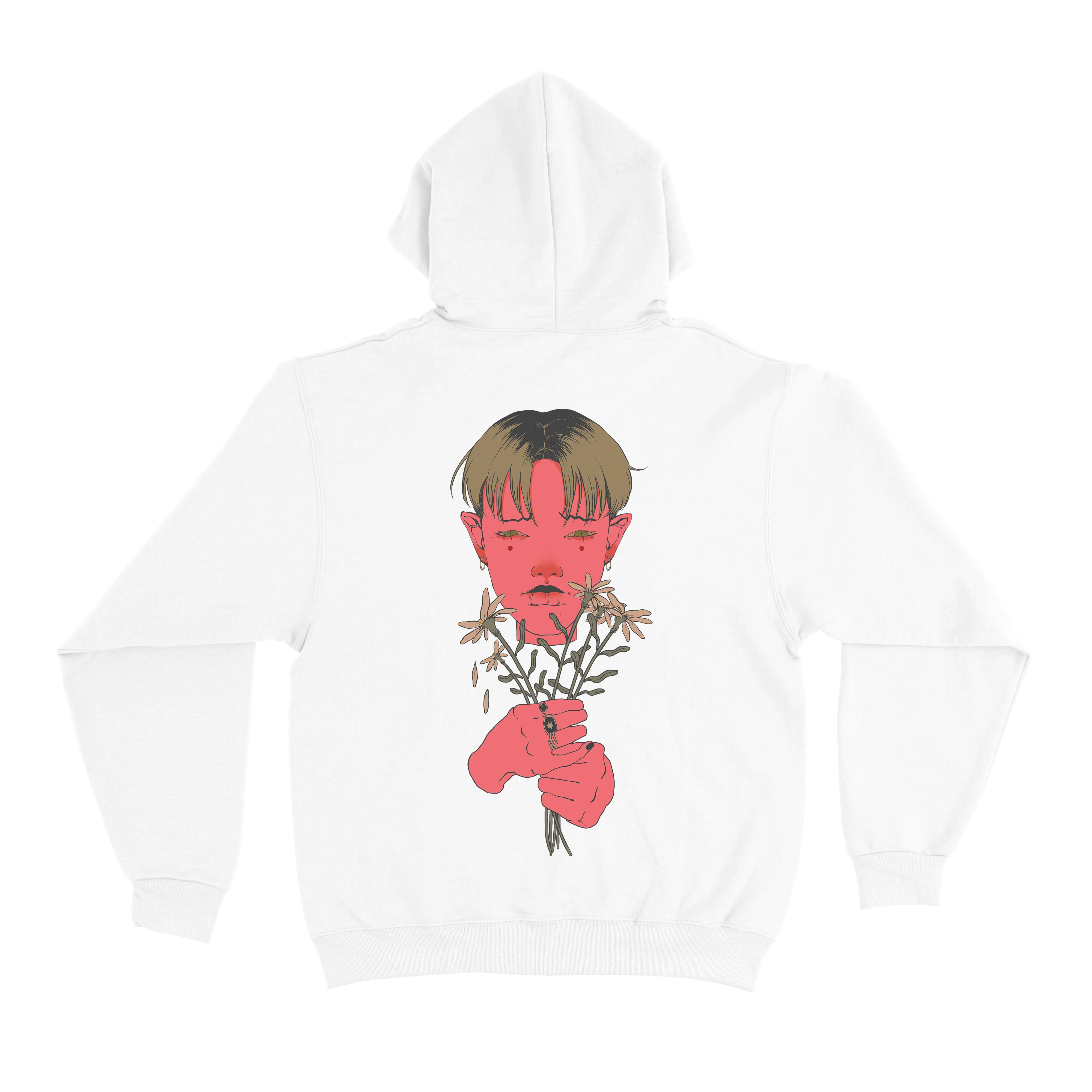 "Funeral Flowers" Basic Hoodie Black/White