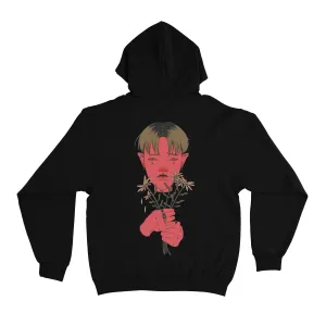 "Funeral Flowers" Basic Hoodie Black/White