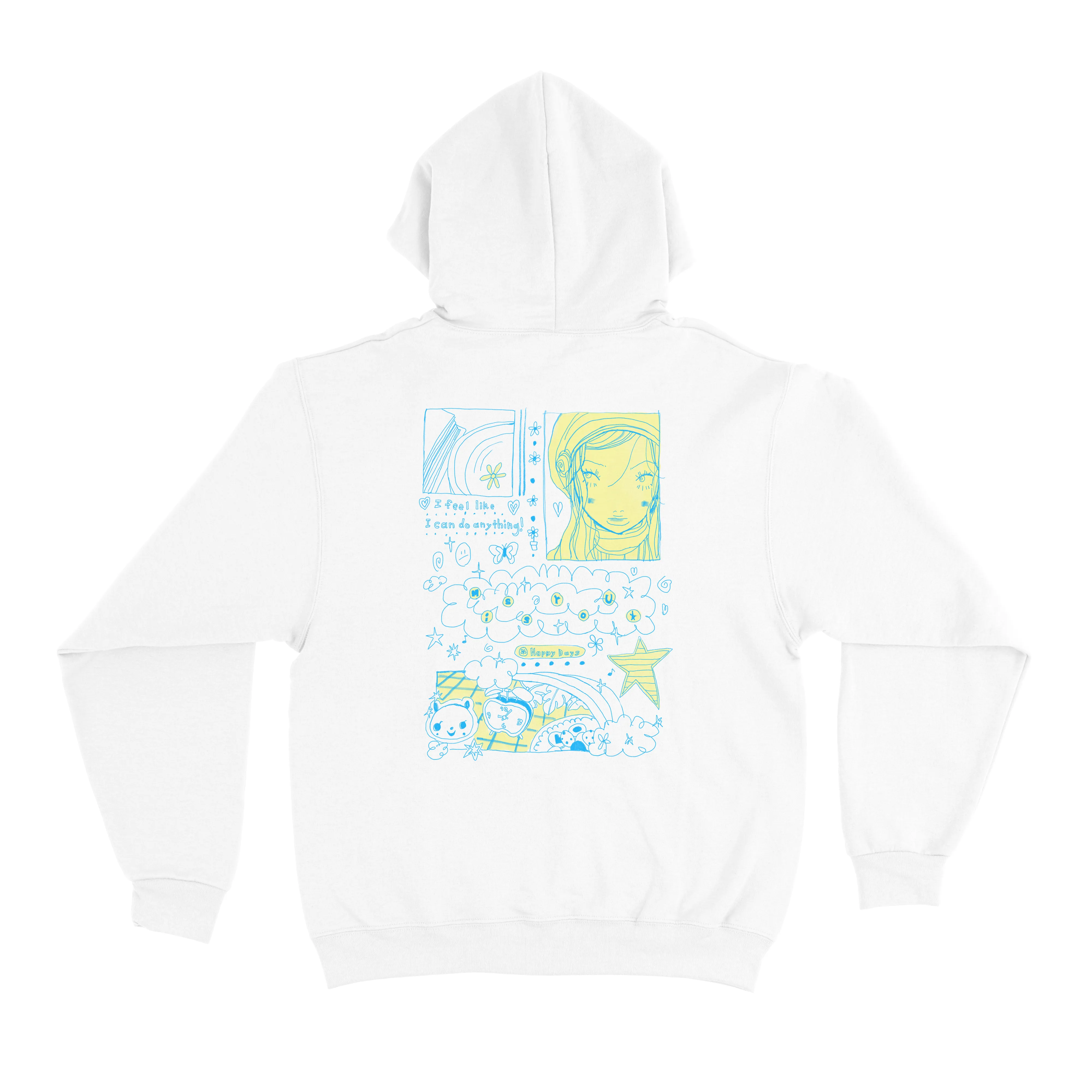 "Happy Days" Basic Hoodie White