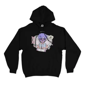 "I'm OK" Basic Hoodie Black/White