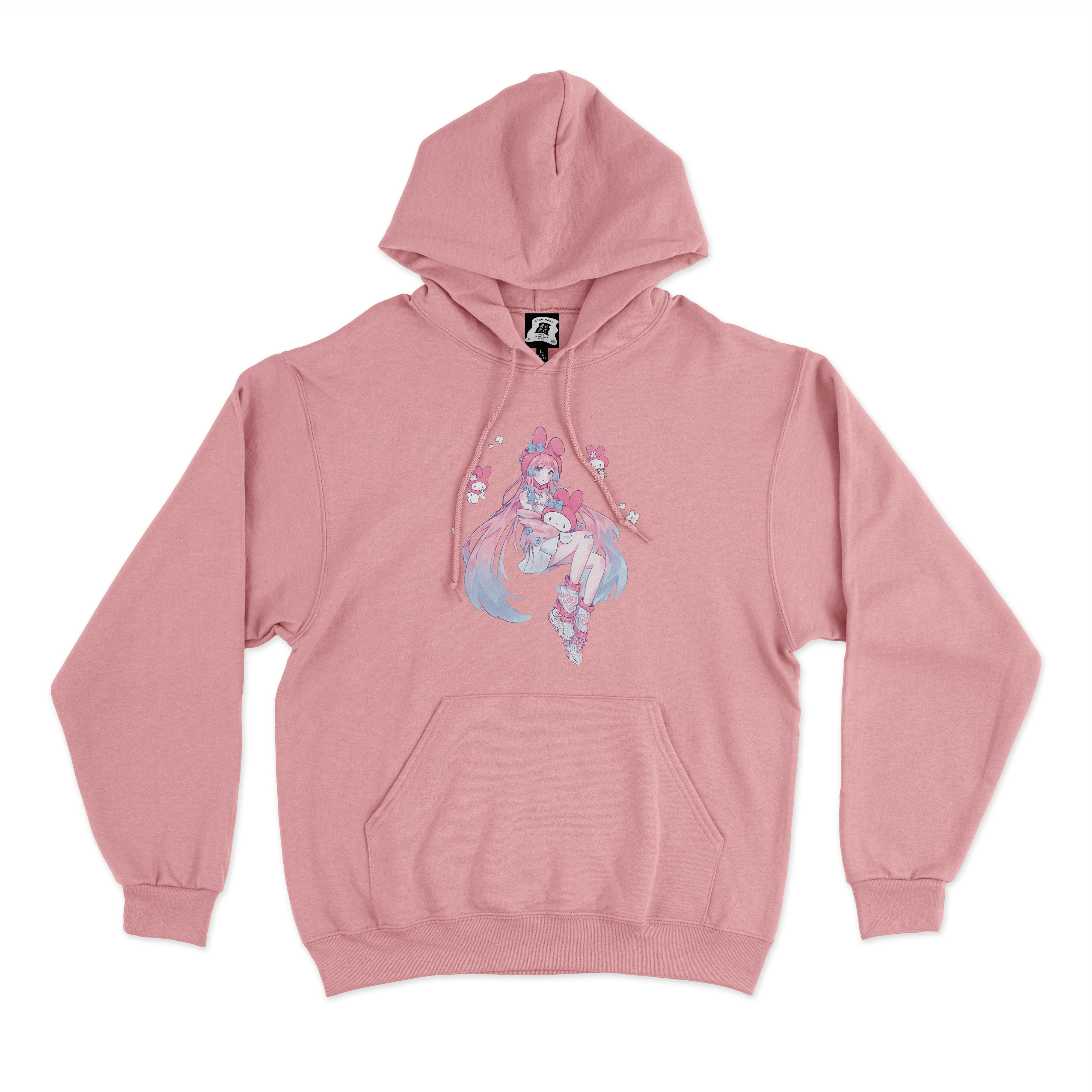 "Koko" Basic Hoodie White/Pink