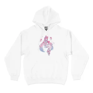 "Koko" Basic Hoodie White/Pink