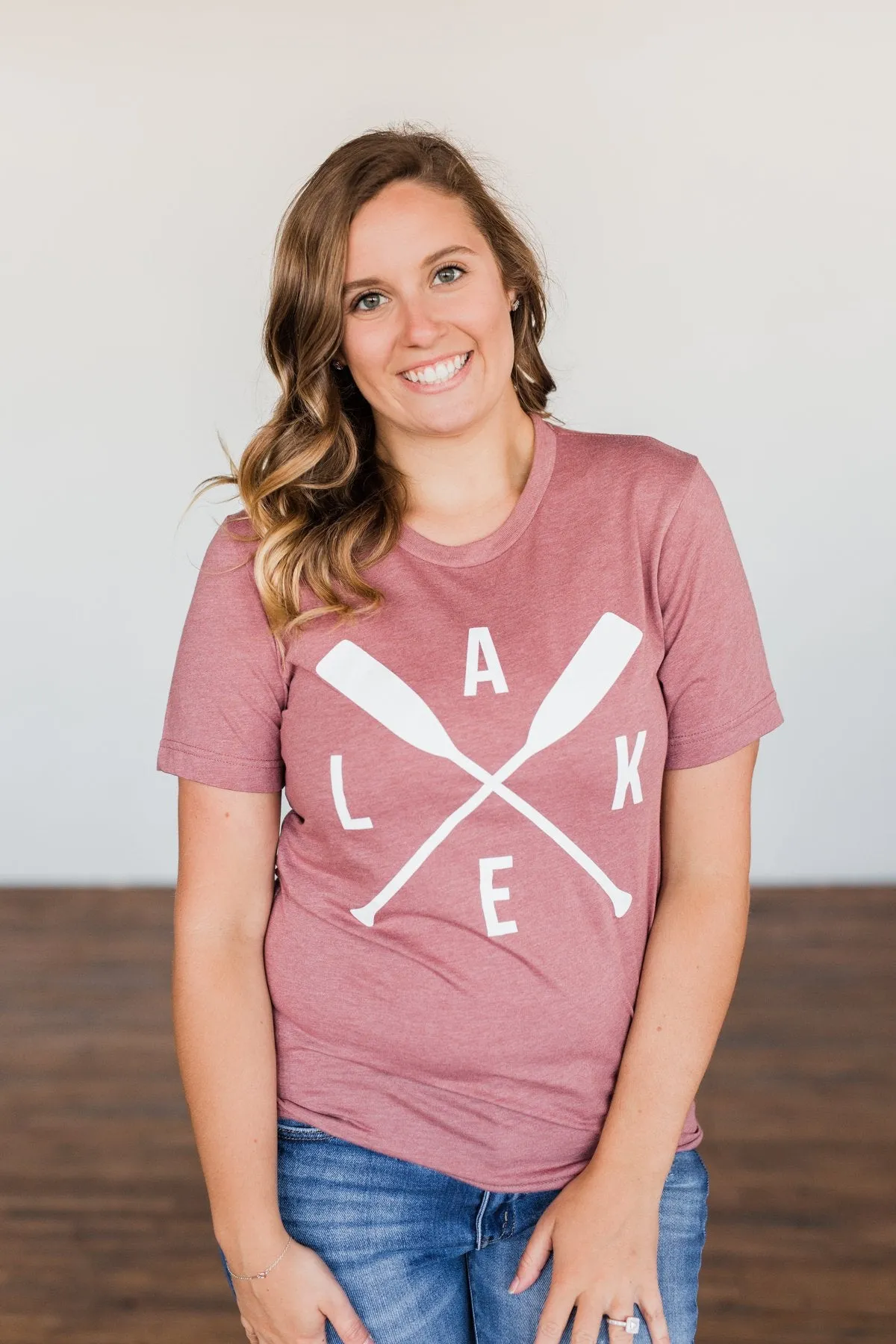 "Lake" Graphic Tee- Deep Mauve