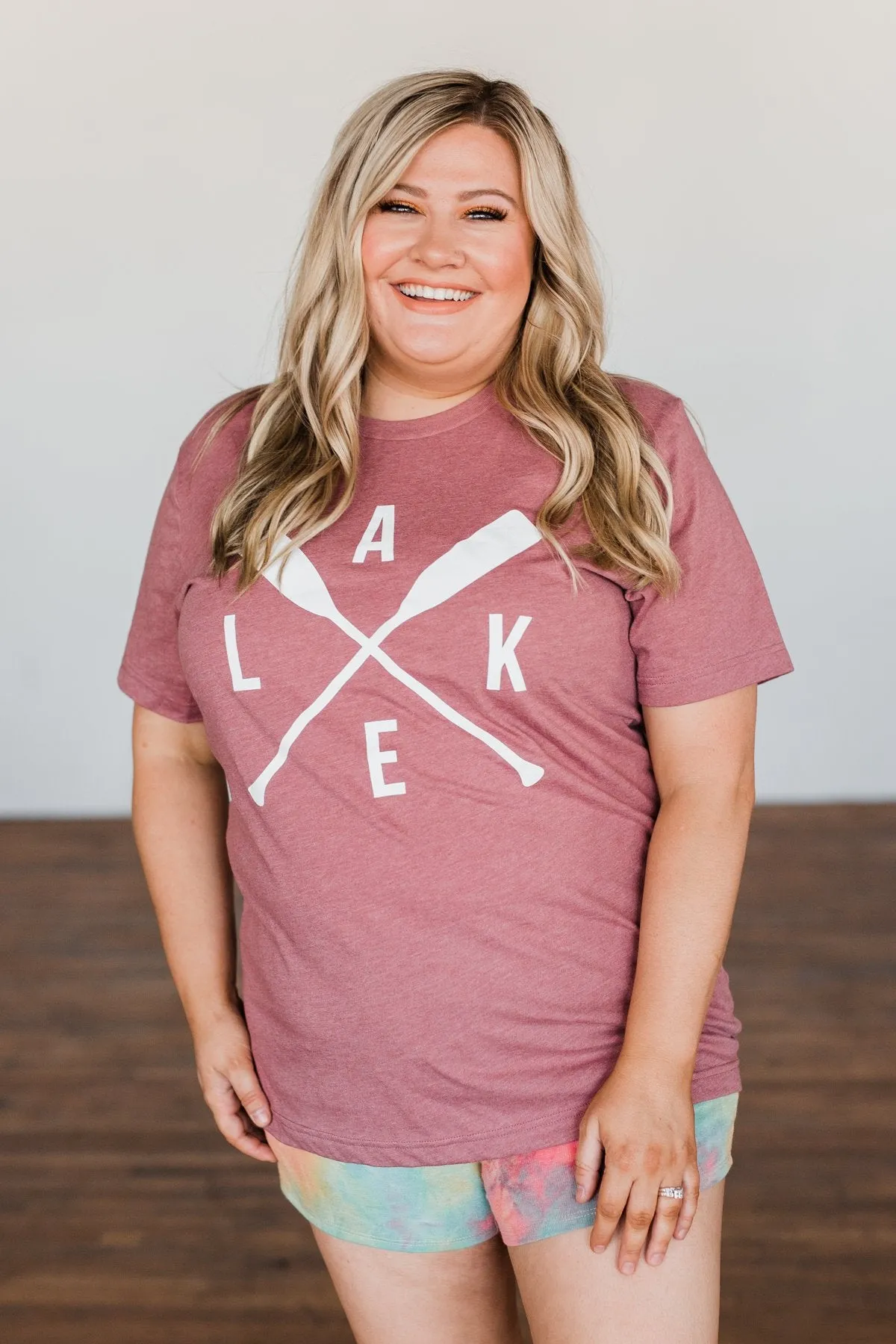 "Lake" Graphic Tee- Deep Mauve
