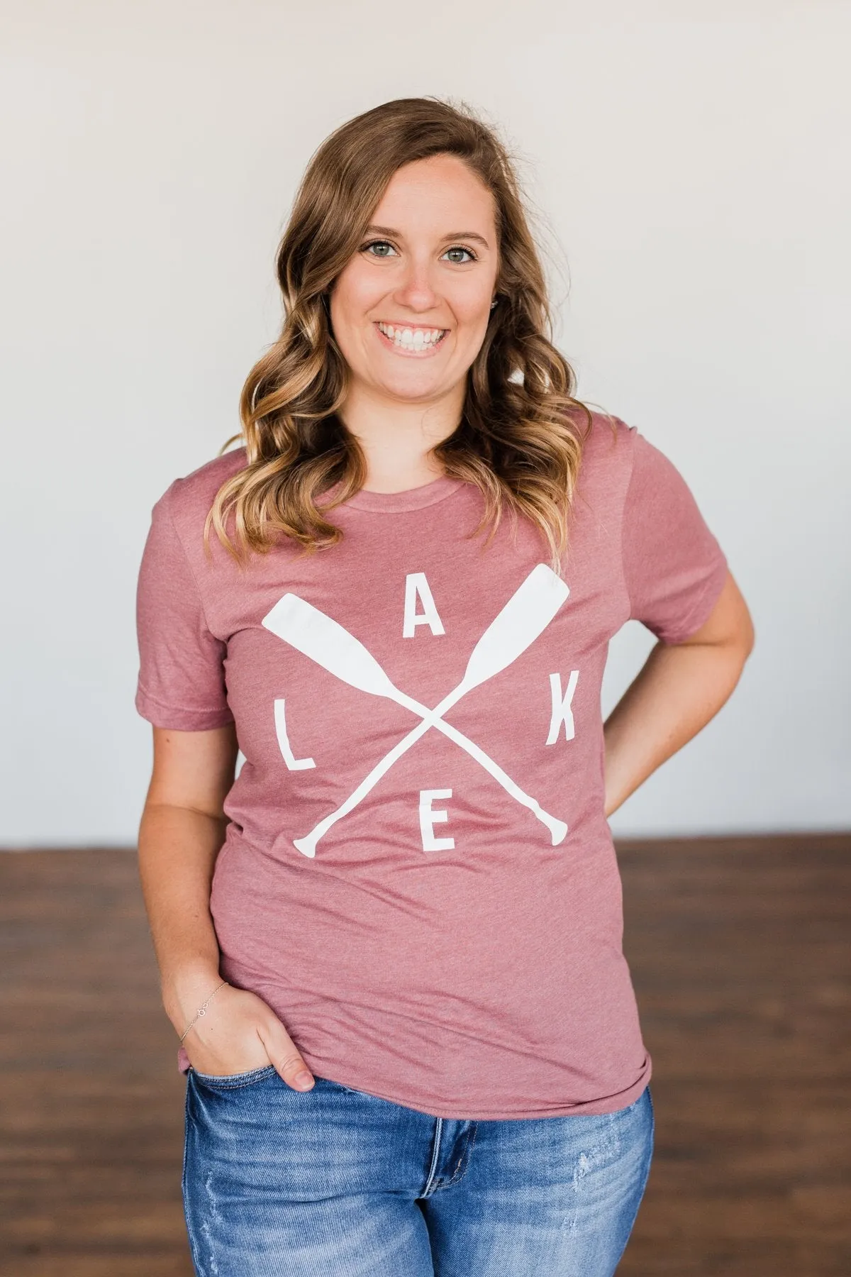 "Lake" Graphic Tee- Deep Mauve