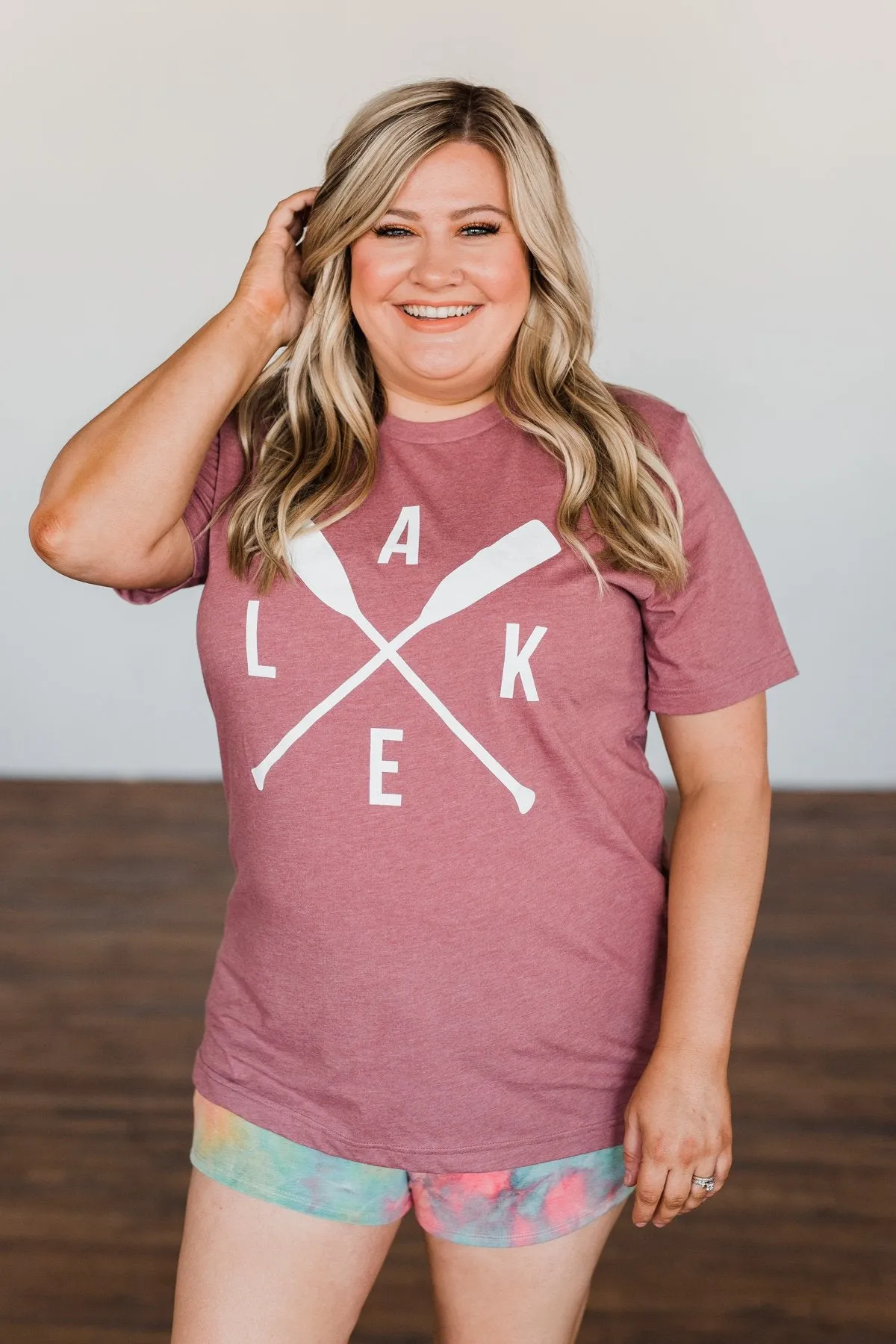 "Lake" Graphic Tee- Deep Mauve