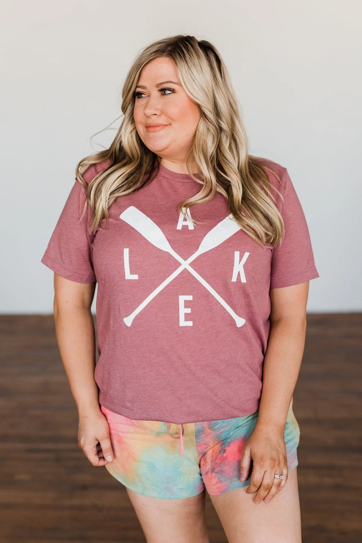 "Lake" Graphic Tee- Deep Mauve