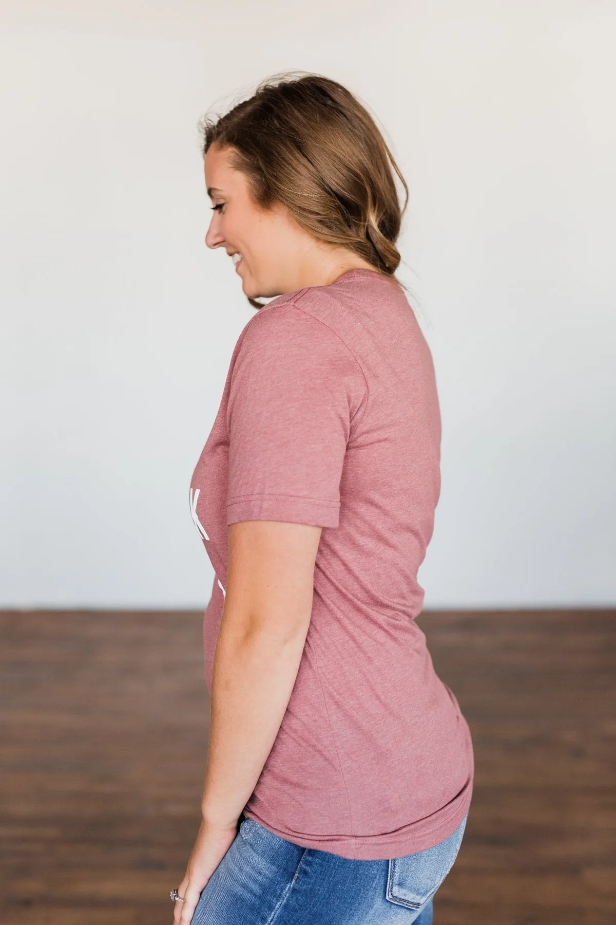 "Lake" Graphic Tee- Deep Mauve