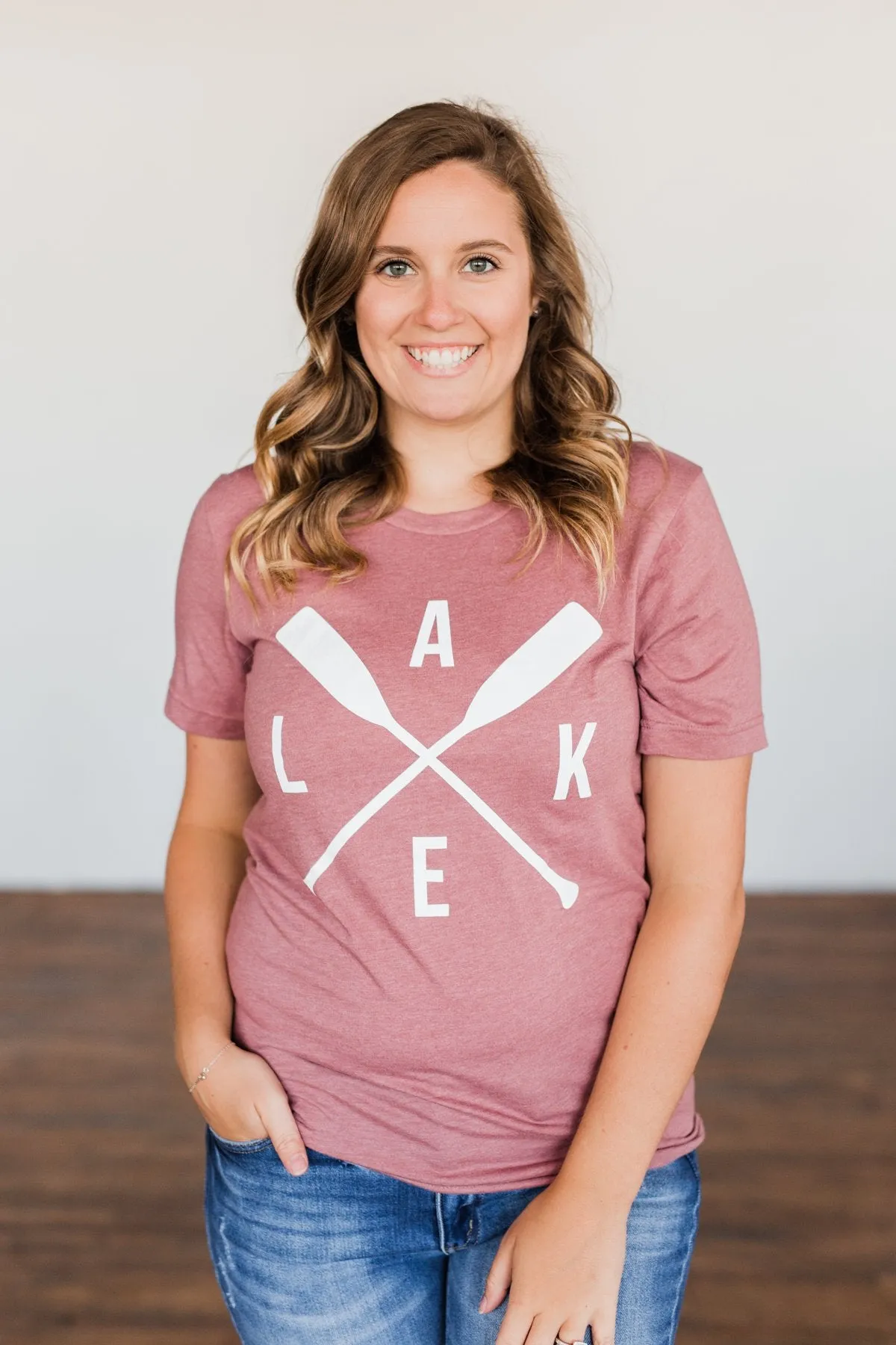 "Lake" Graphic Tee- Deep Mauve