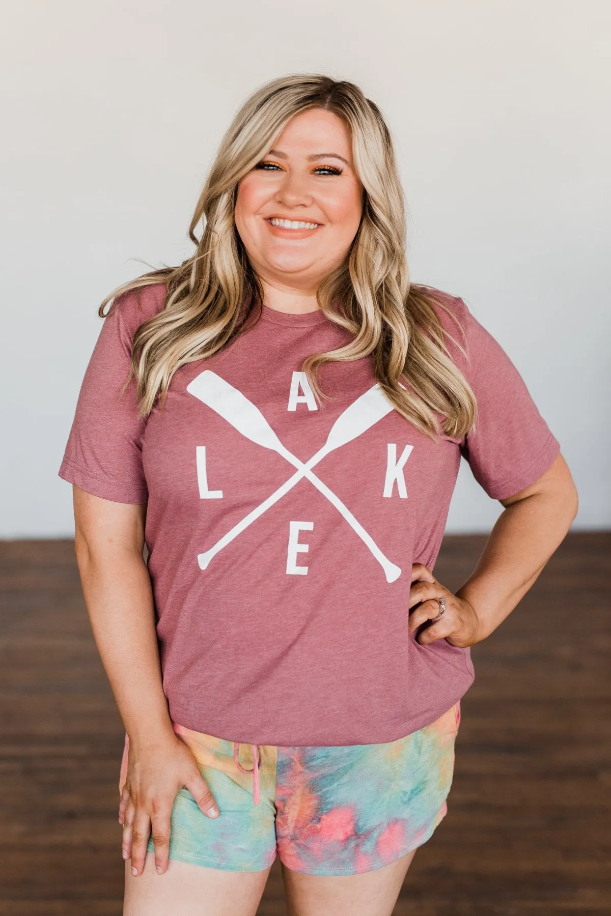 "Lake" Graphic Tee- Deep Mauve