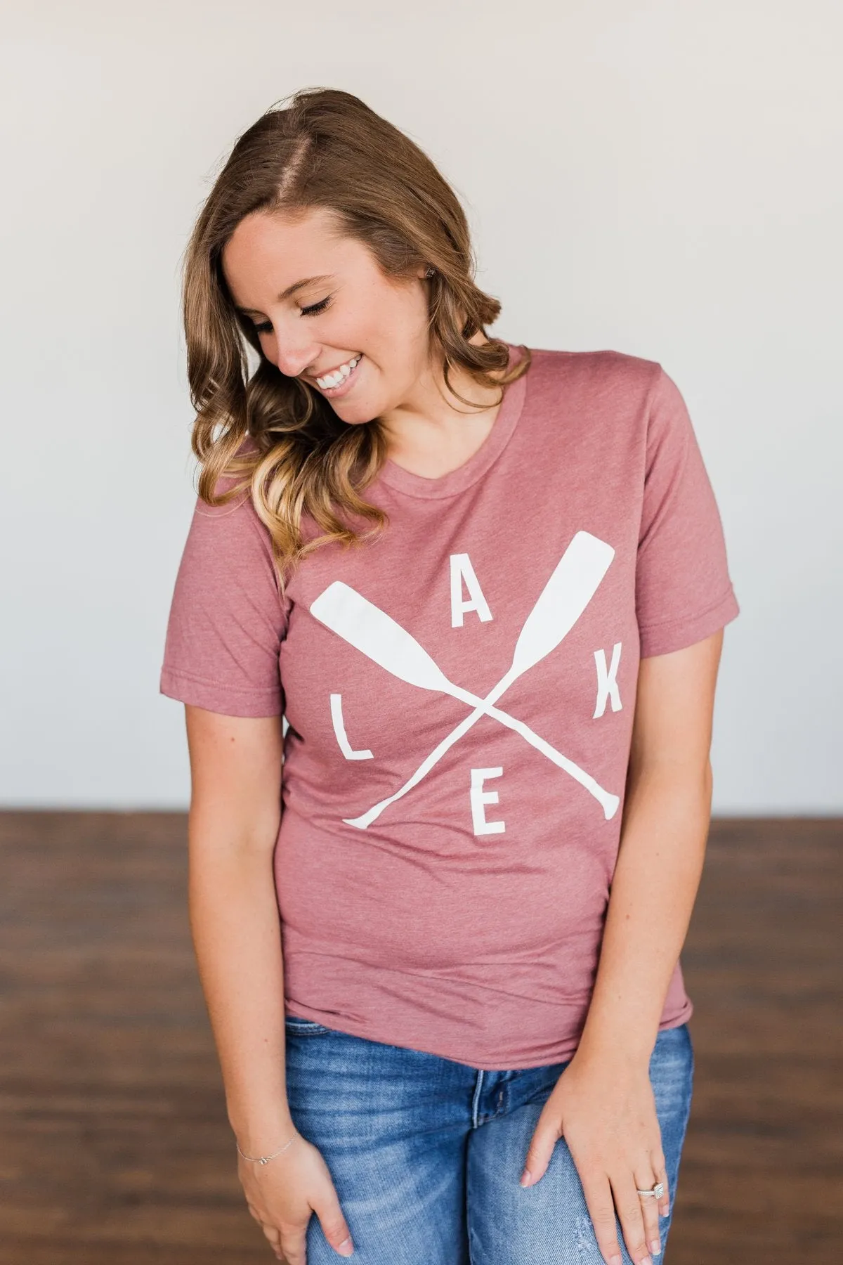 "Lake" Graphic Tee- Deep Mauve