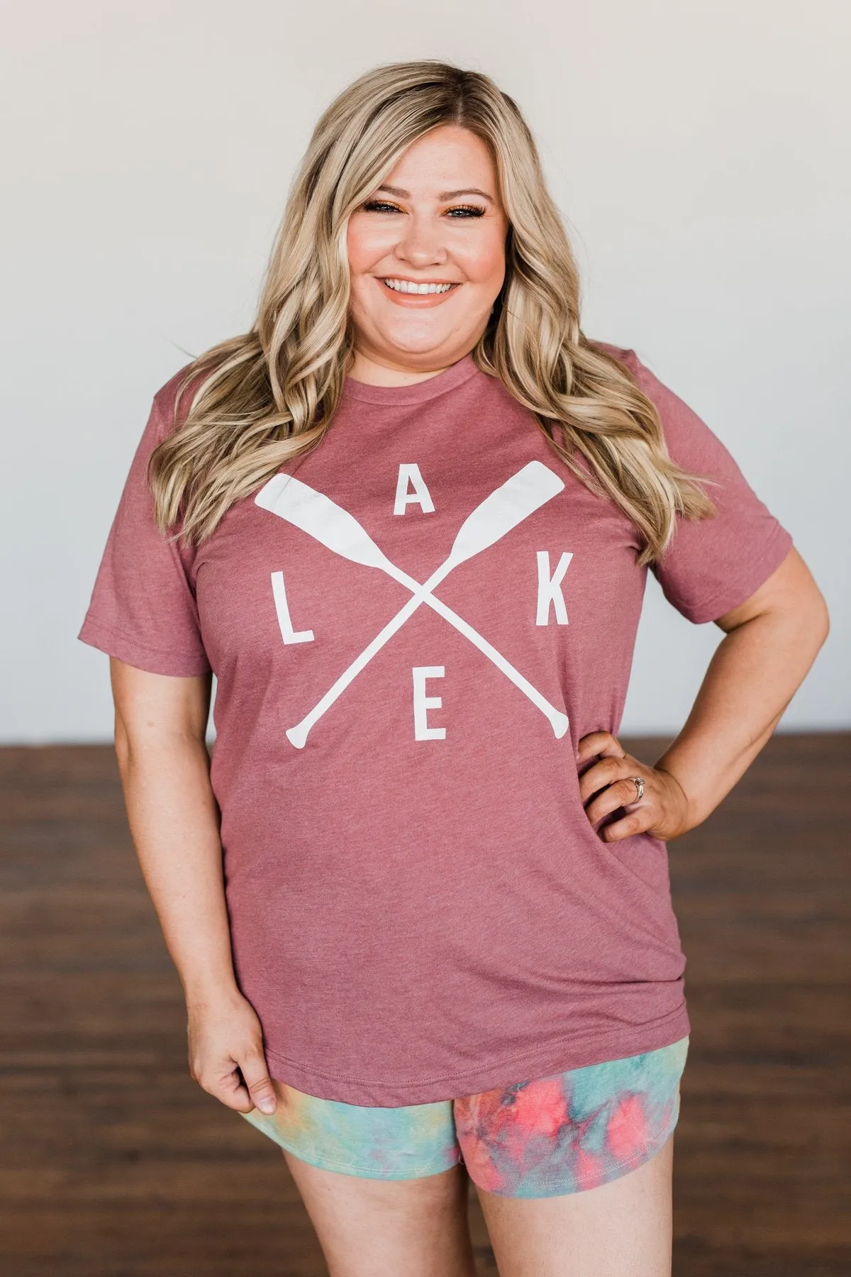 "Lake" Graphic Tee- Deep Mauve