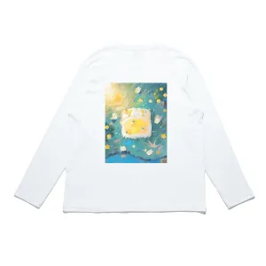 "Moon Bunny" Cut and Sew Wide-body Long Sleeved Tee White