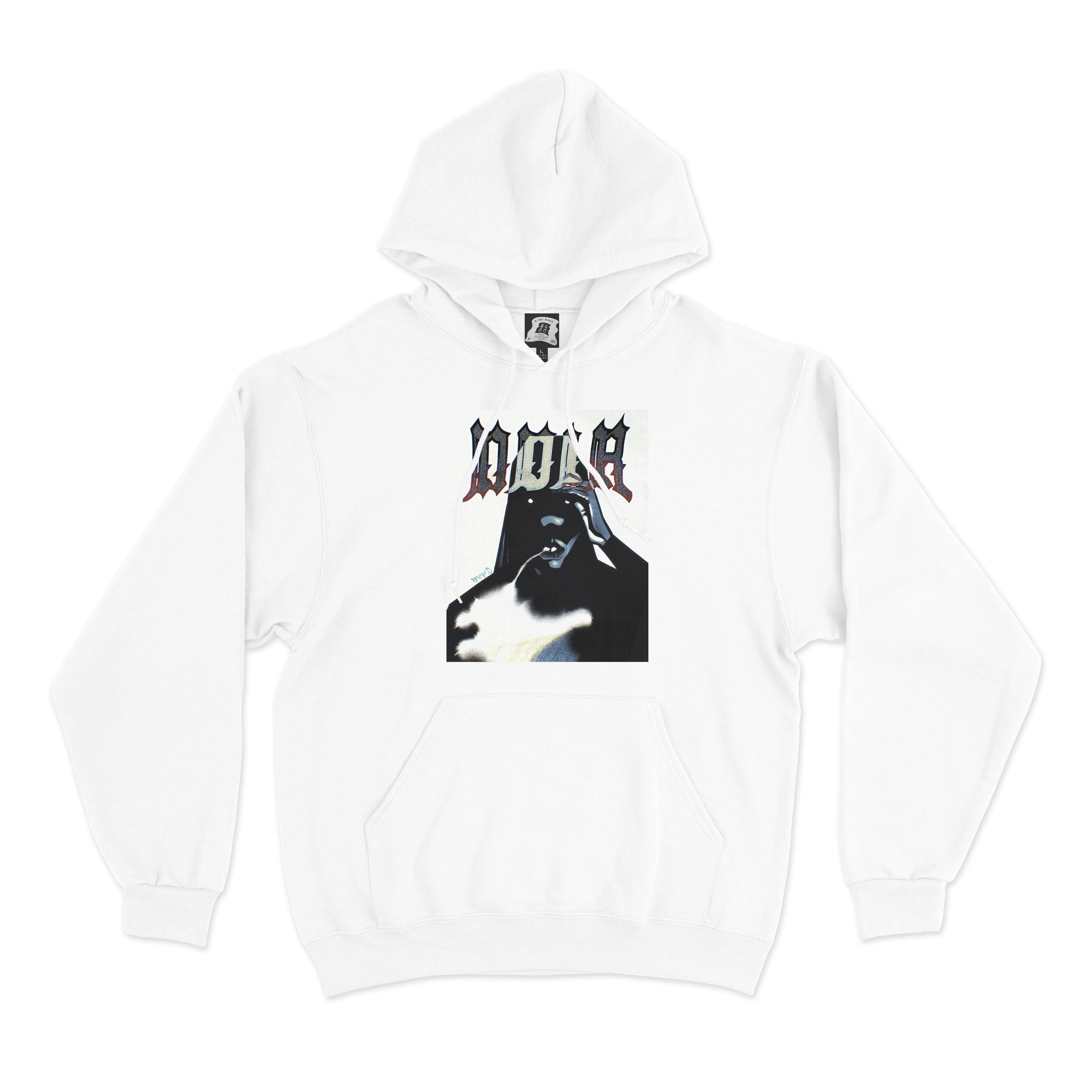 "Noir" Basic Hoodie Black/White