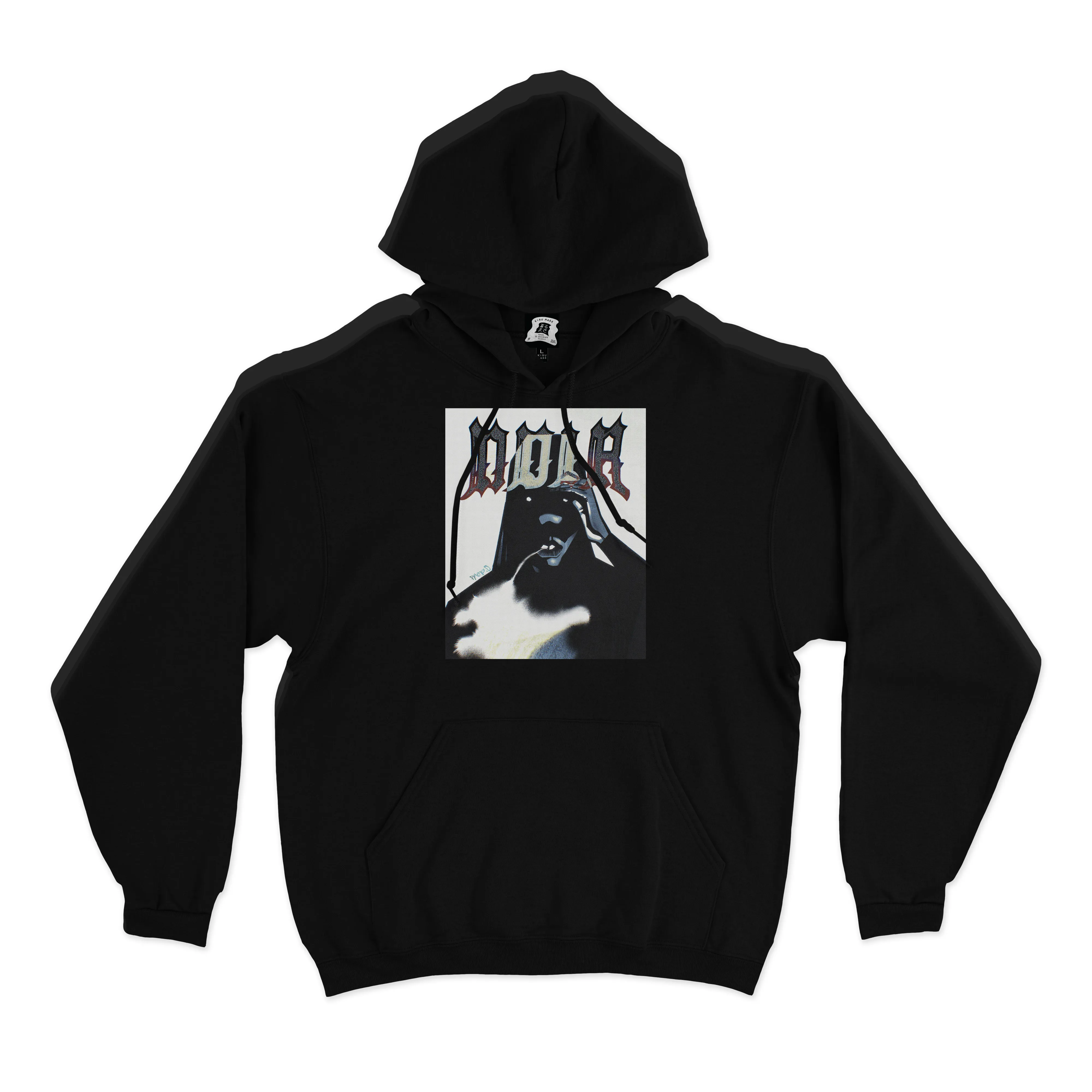 "Noir" Basic Hoodie Black/White