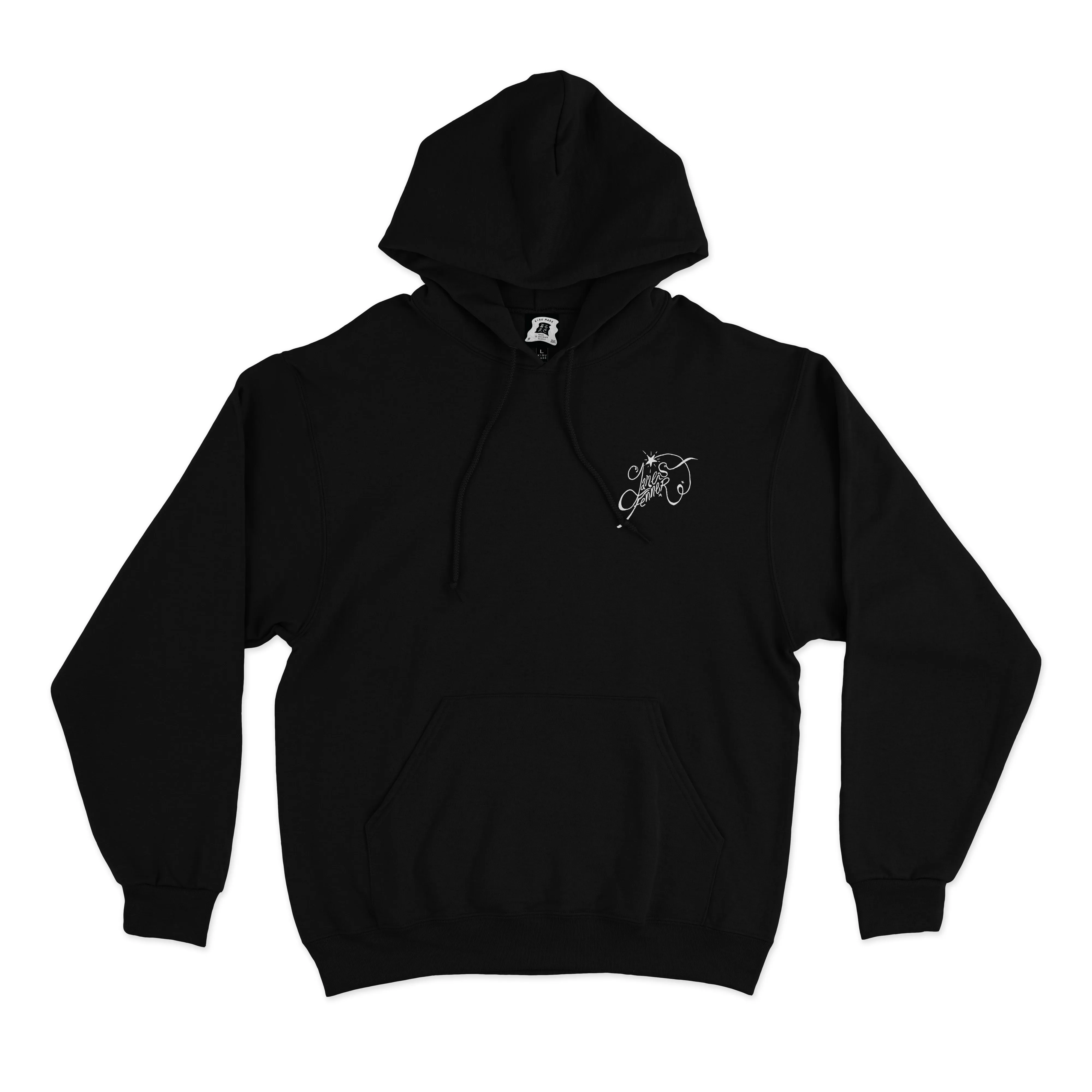 "Over your Shoulder" Basic Hoodie White/Black/Cobalt Blue