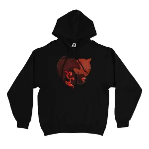 "Red Cat" Basic Hoodie Black/Beige