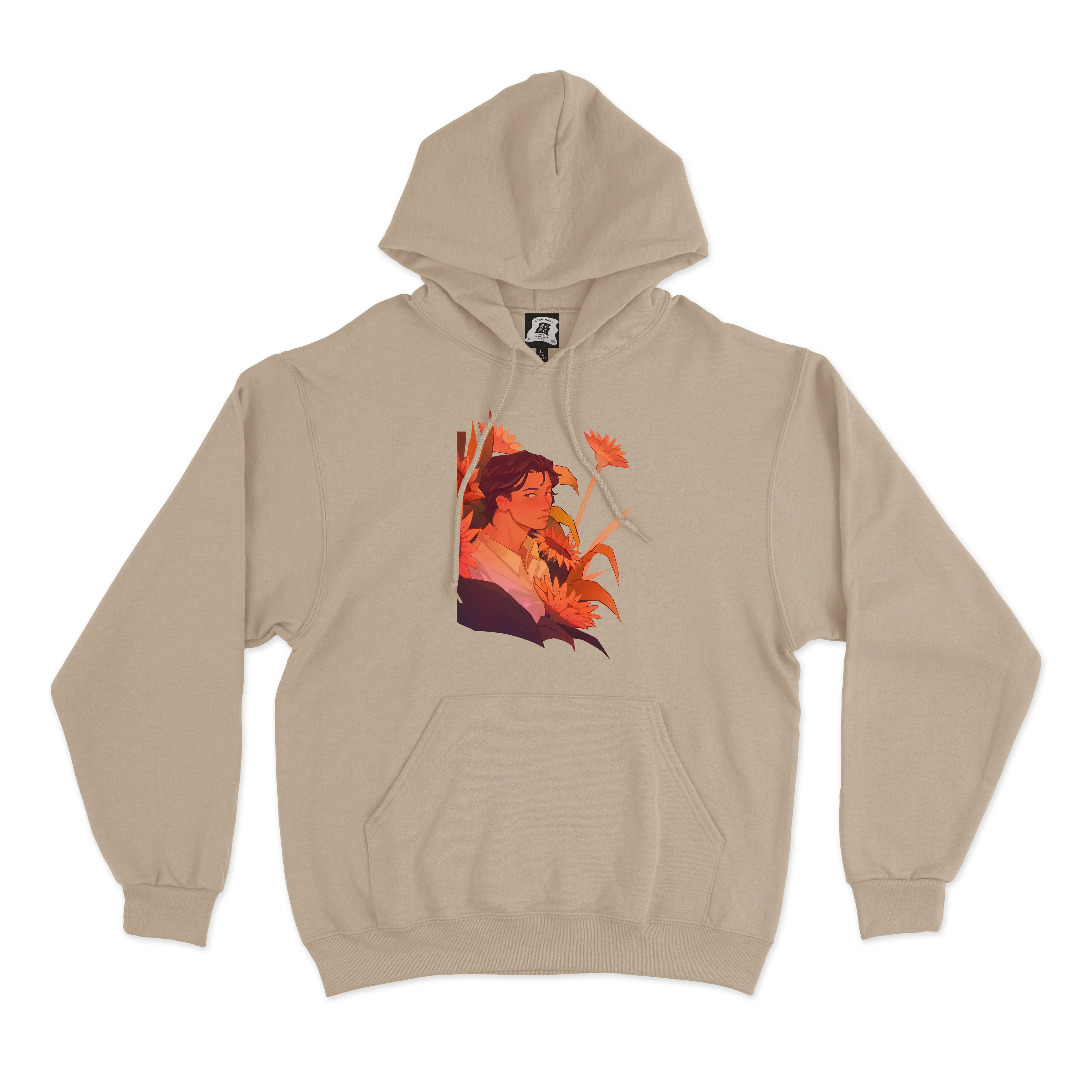 "Sunflowers" Fleece Hoodie Beige
