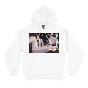 "Tiny Piercing Holes" Basic Hoodie White