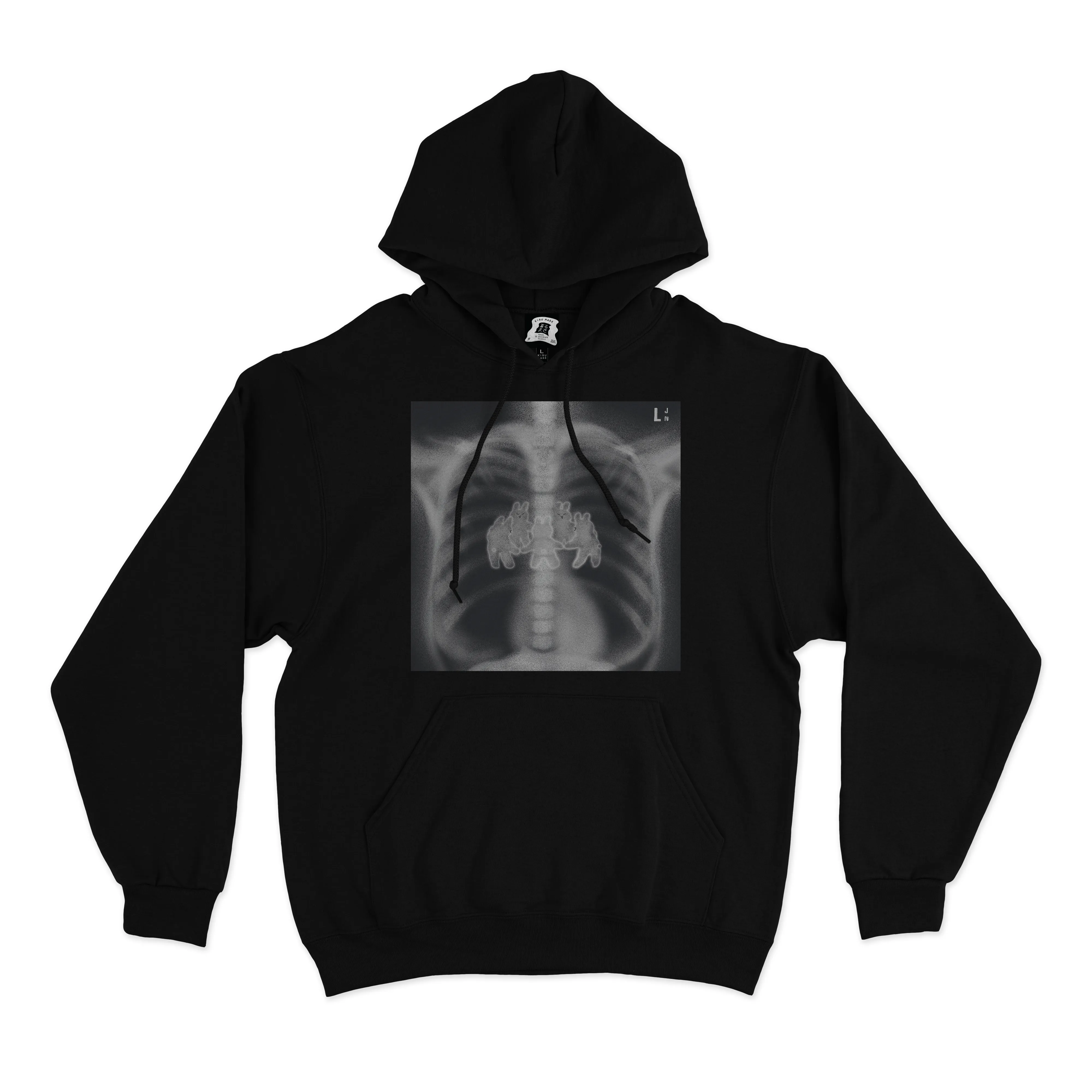 "X-Ray" Basic Hoodie Black/White