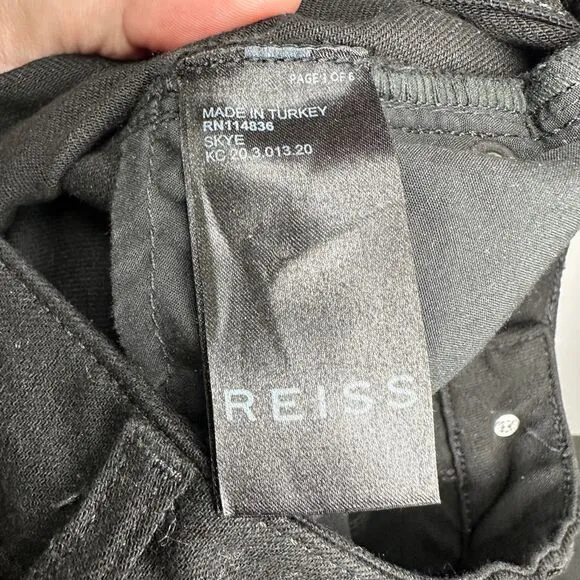 Reiss Slim Fit Jeans Size - 24 in Black Color