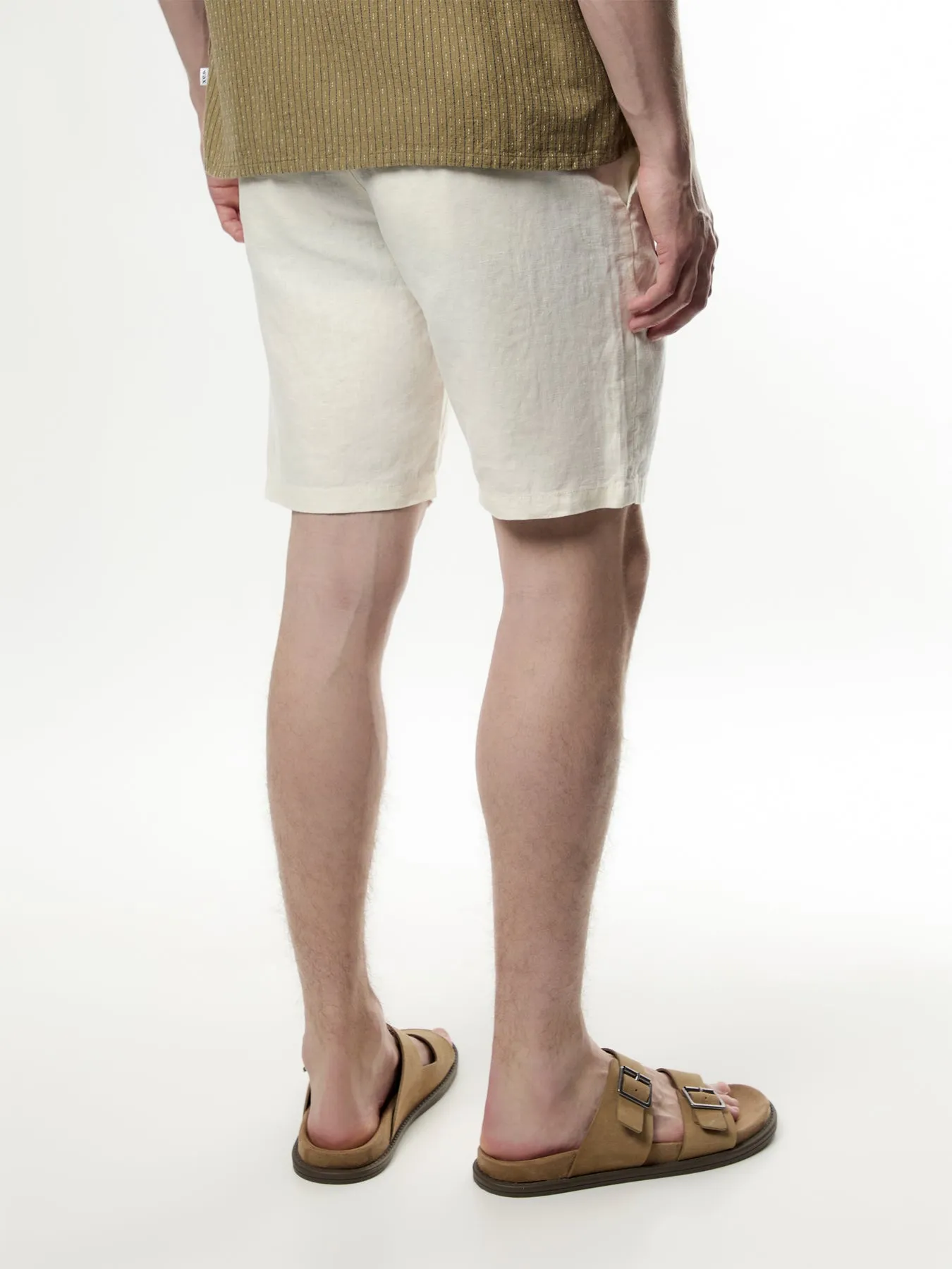 Relaxed Fit Linen Drawstring Shorts