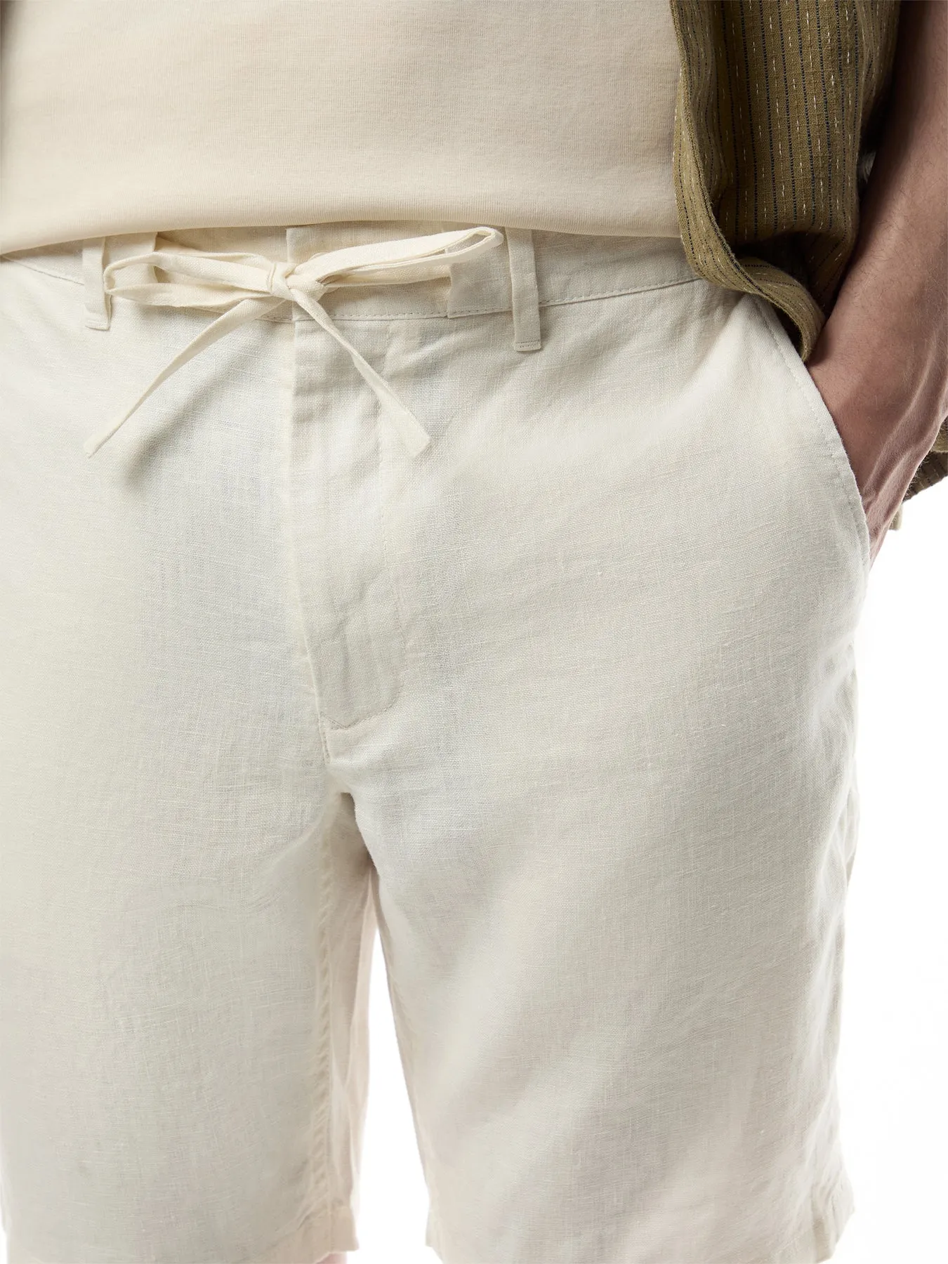 Relaxed Fit Linen Drawstring Shorts