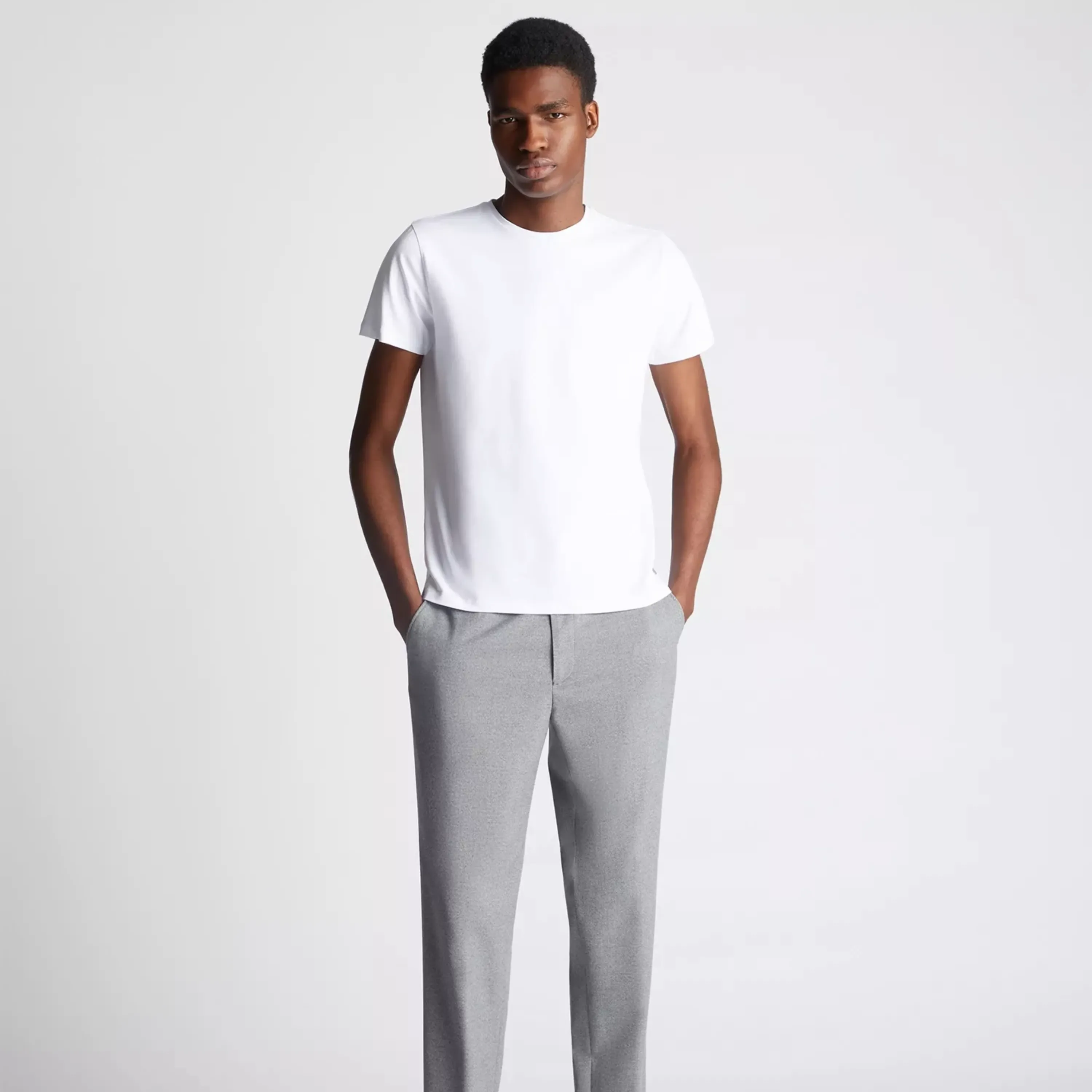 Remus Tapered Fit Cotton-Stretch T-Shirt - White