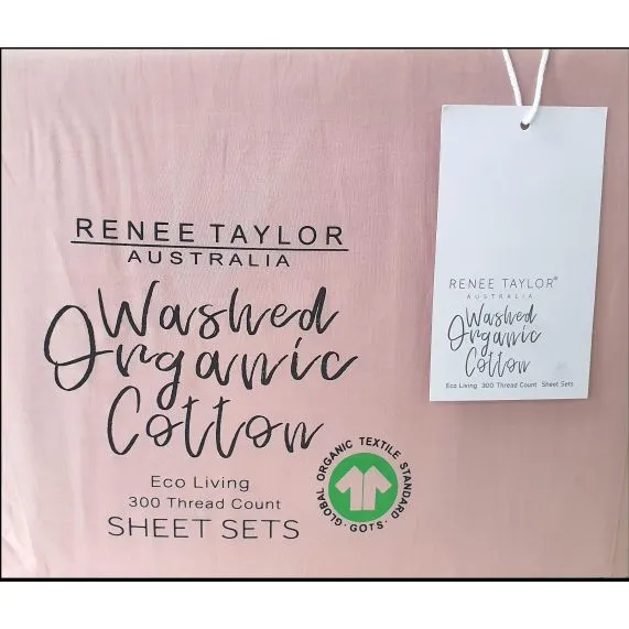 Renee Taylor 300 Thread Count 100 % Organic Cotton Sheet Sets - Sepia Rose