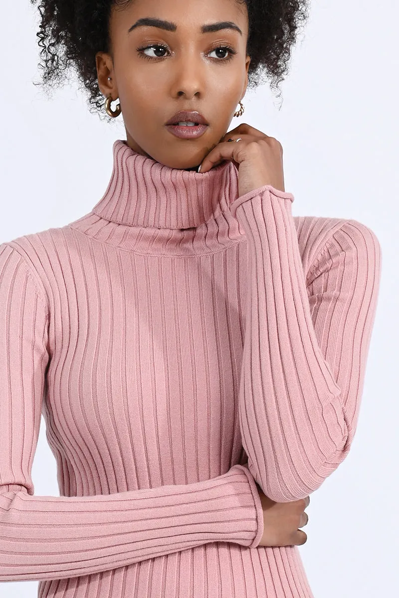 Ribbed Turtleneck Sweater