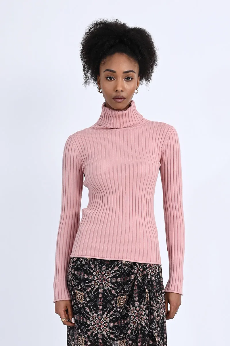 Ribbed Turtleneck Sweater