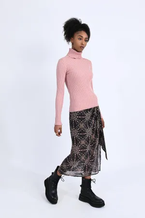 Ribbed Turtleneck Sweater