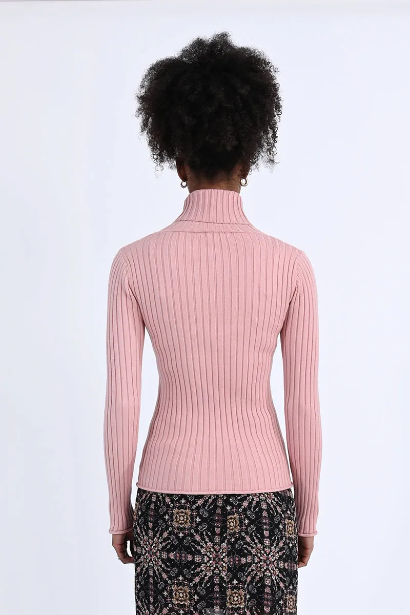 Ribbed Turtleneck Sweater