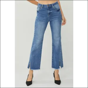 Risen High Waist Jeans: Raw Hem, Comfortably Hilarious Style Awaits!