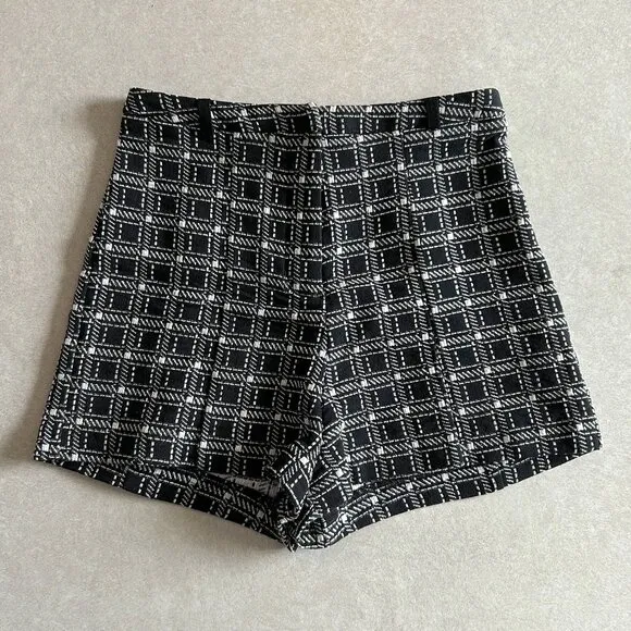 River Island Black Check Smart Shorts ASO Taylor Swift