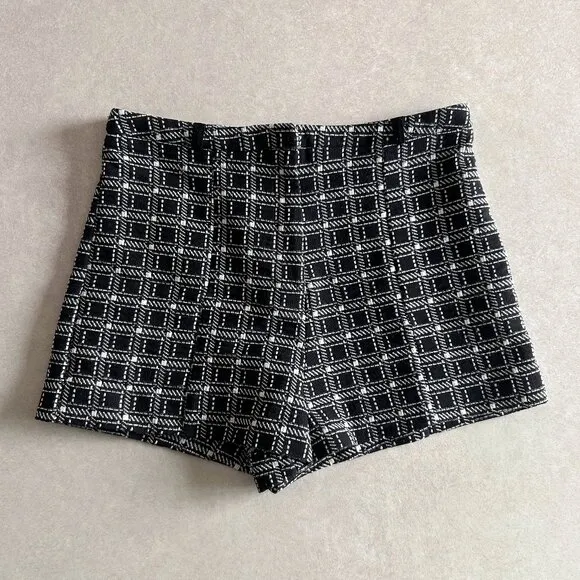River Island Black Check Smart Shorts ASO Taylor Swift
