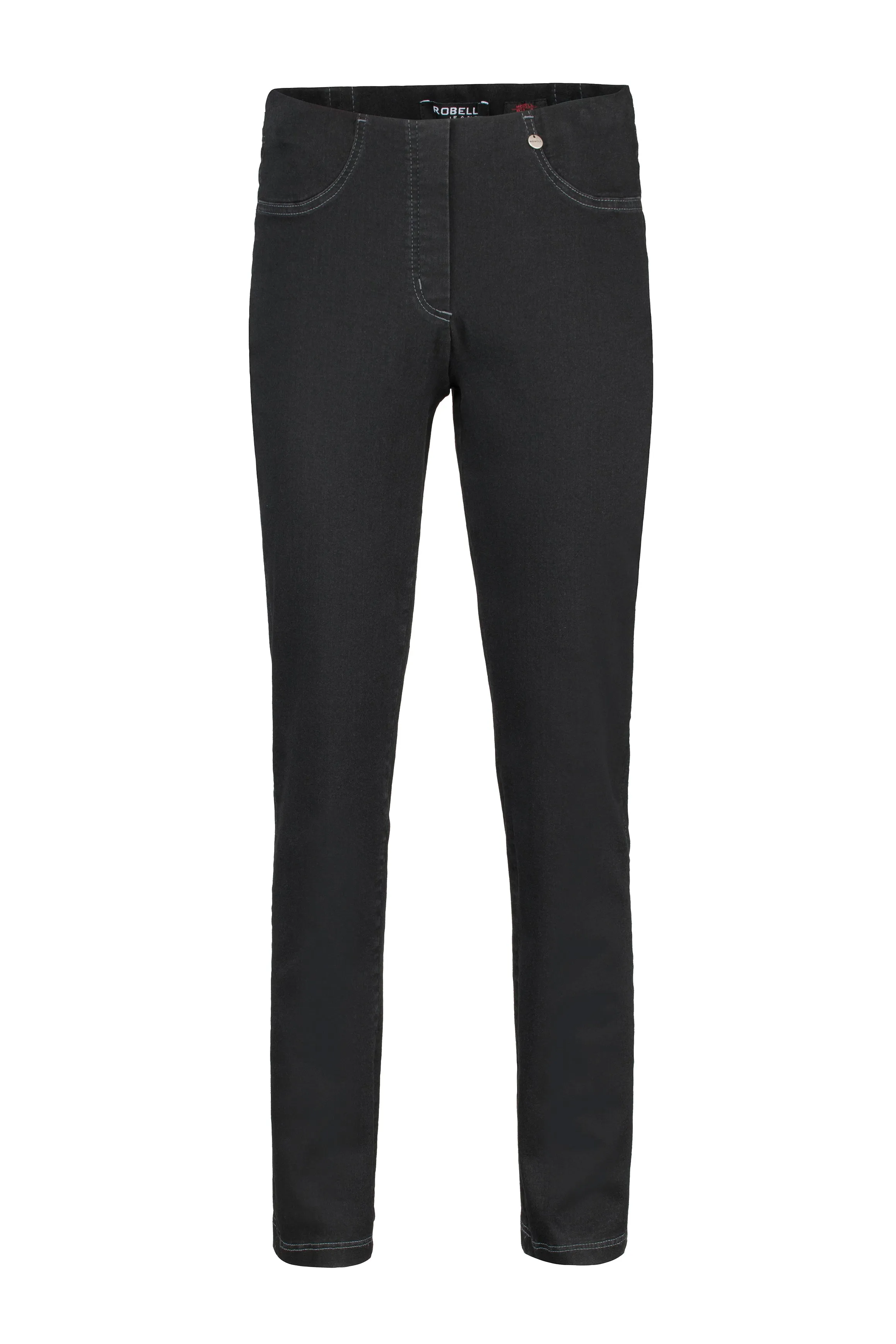 Robell Bella Stretch Denim Trousers - Black