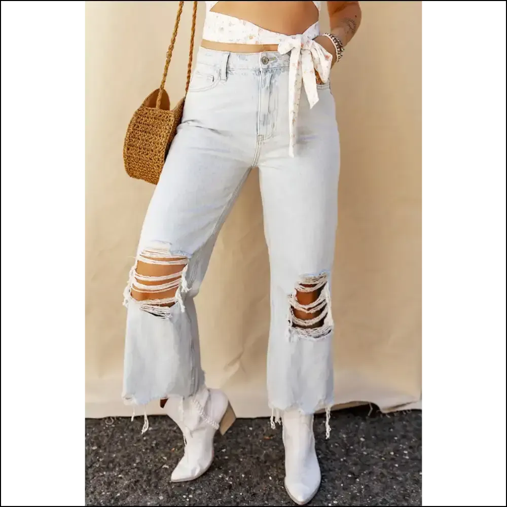 Rock your Distressed Raw Hem Jeans and Embrace your Inner Fashionista! 👖✨