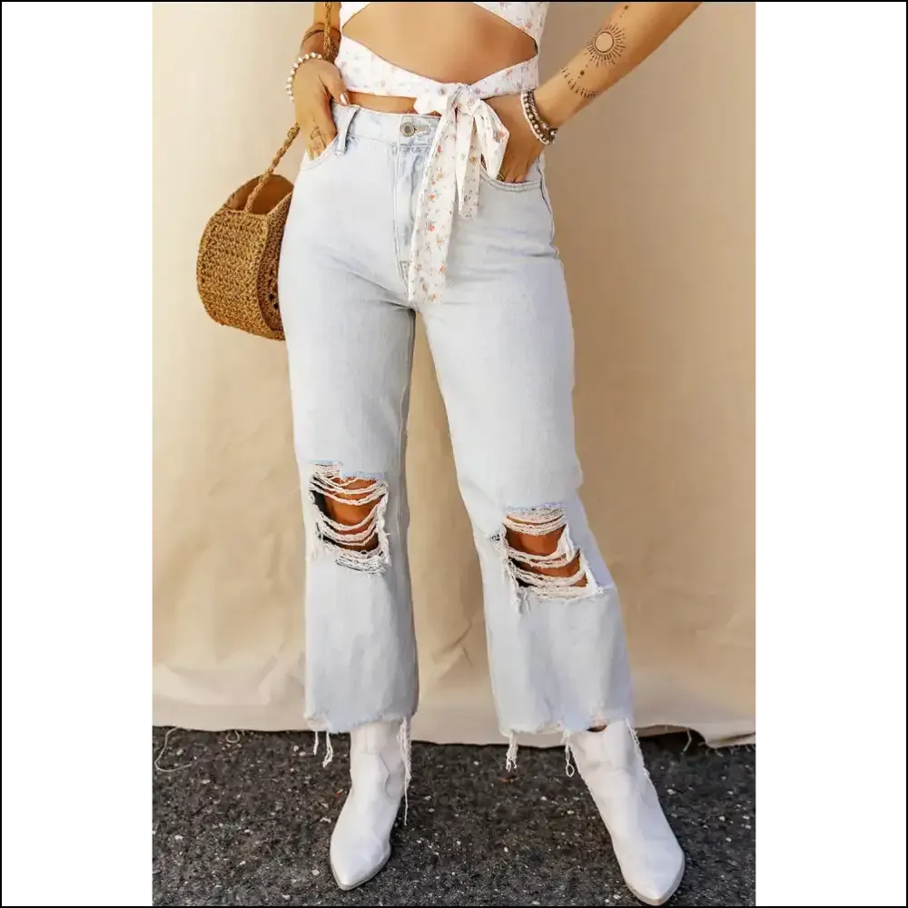 Rock your Distressed Raw Hem Jeans and Embrace your Inner Fashionista! 👖✨