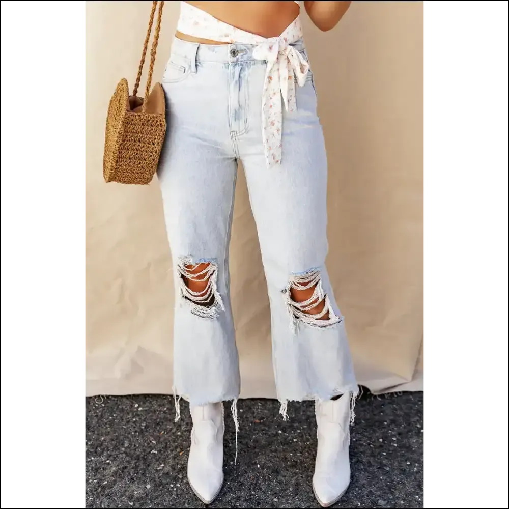 Rock your Distressed Raw Hem Jeans and Embrace your Inner Fashionista! 👖✨